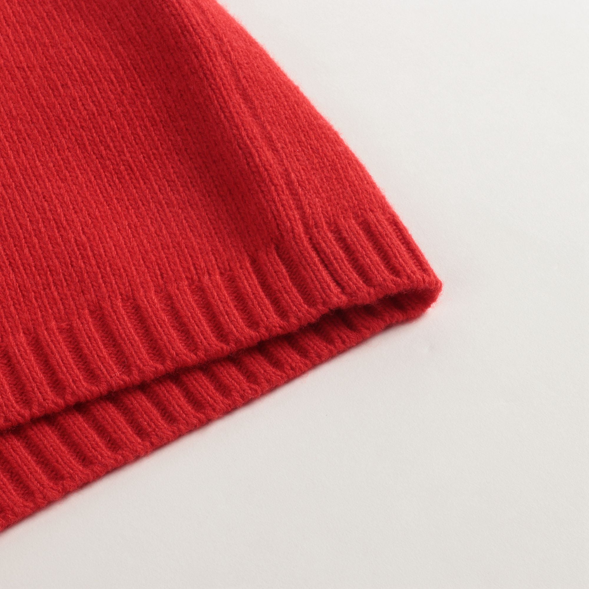 Boys Red V-neck Wool Sweater