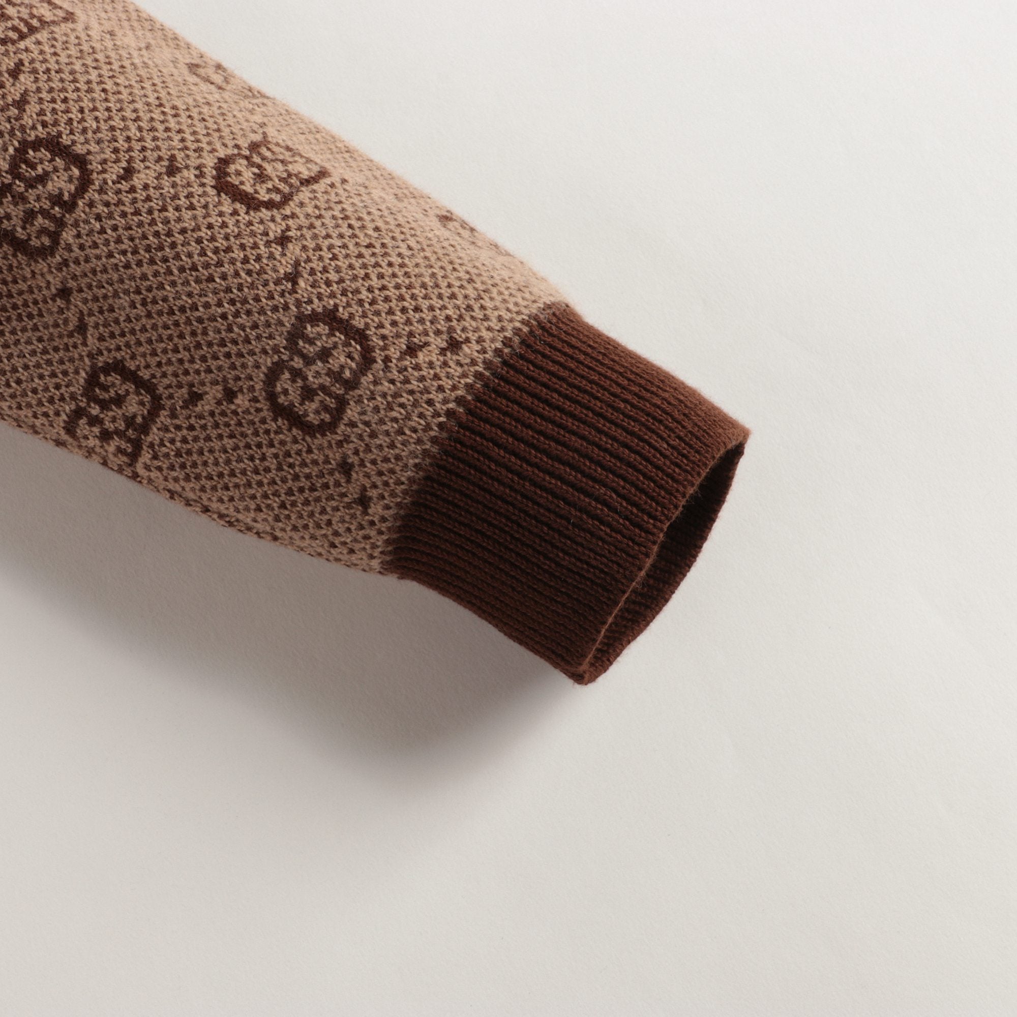 Boys Camel GG Zip Wool Cardigan