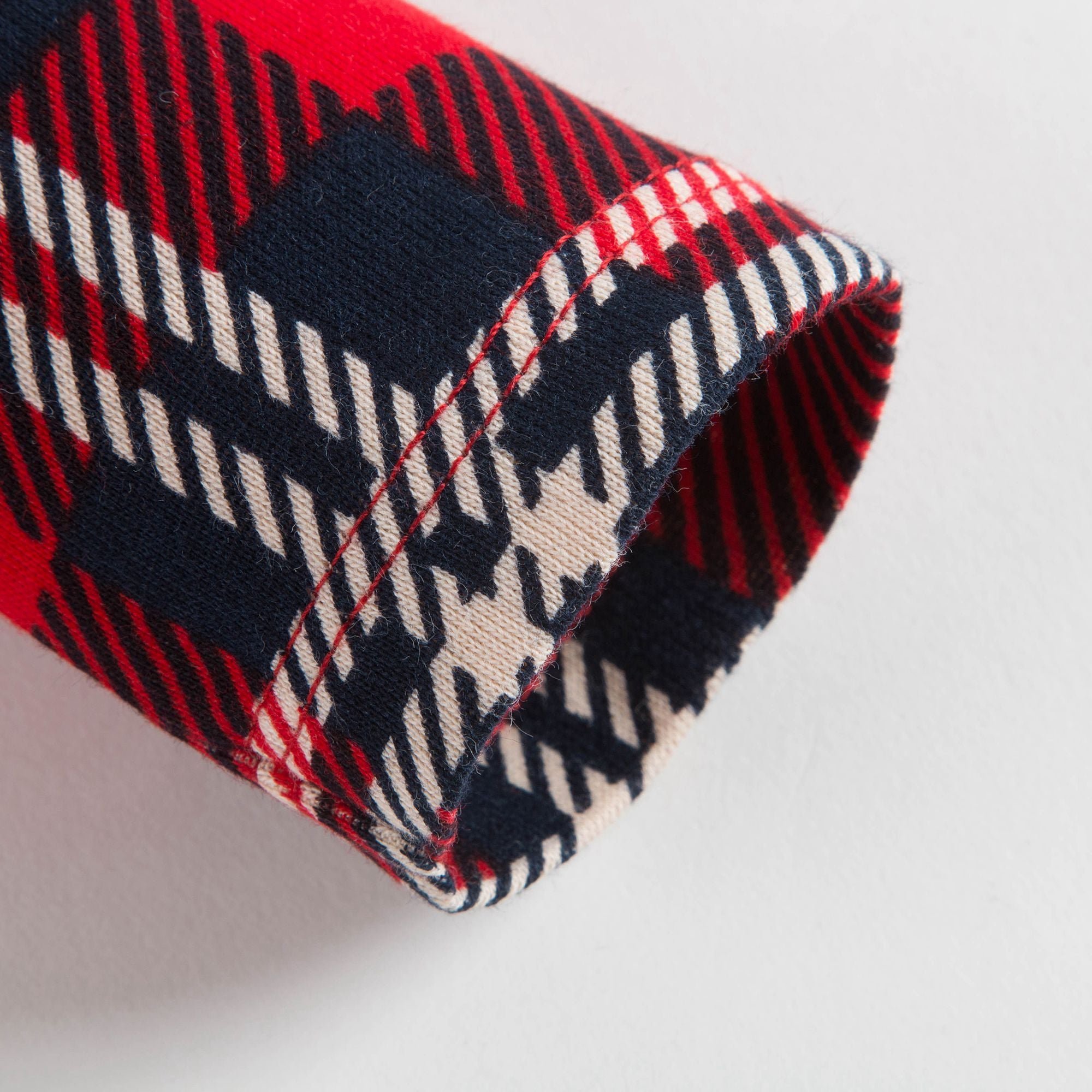 Girls Red Check Organic Cotton T-shirt