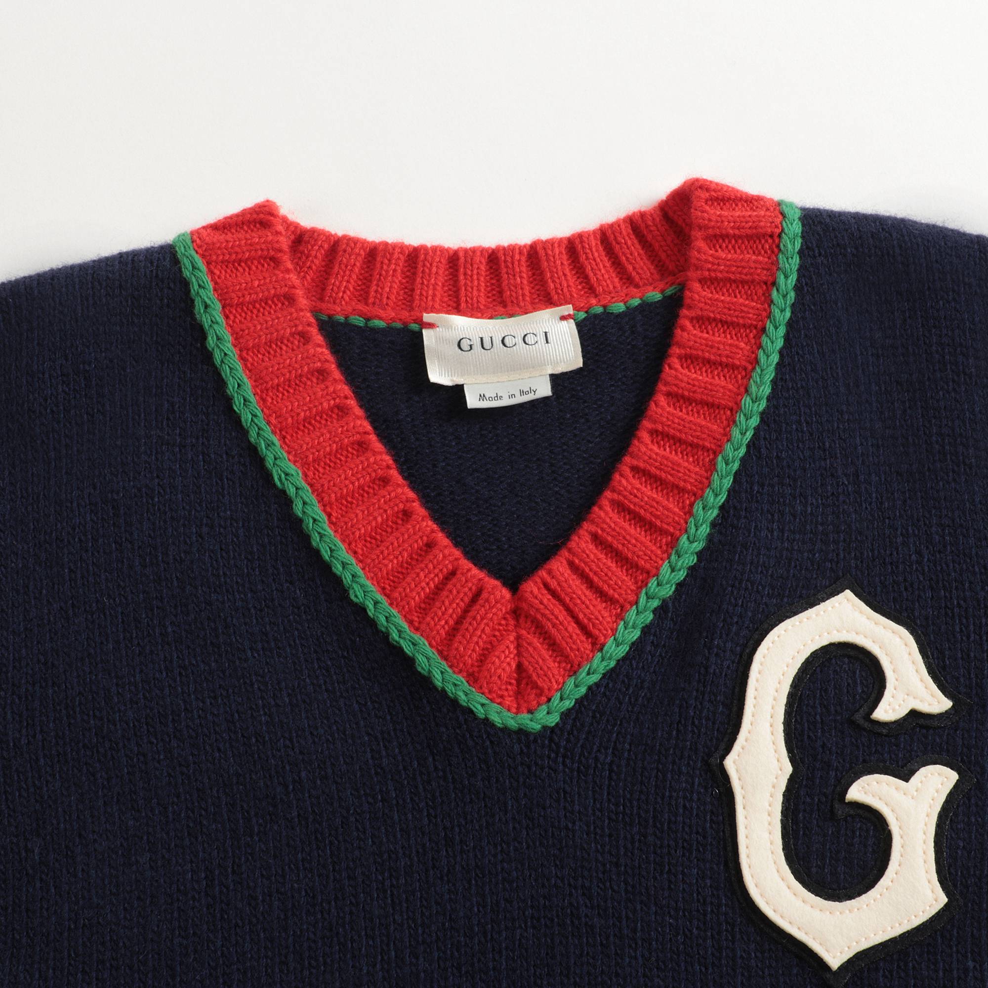 Boys Blue & Red Wool Sweater