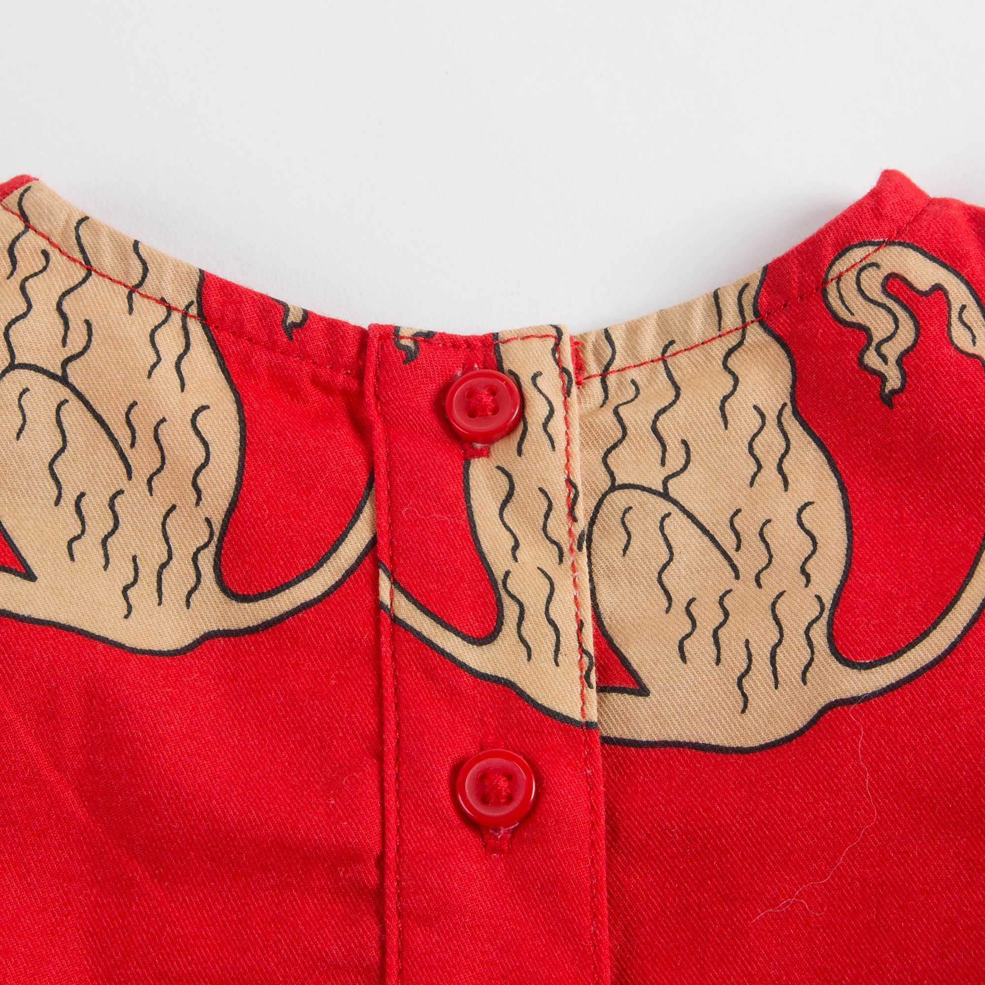Girls Red Organic Cotton Dress