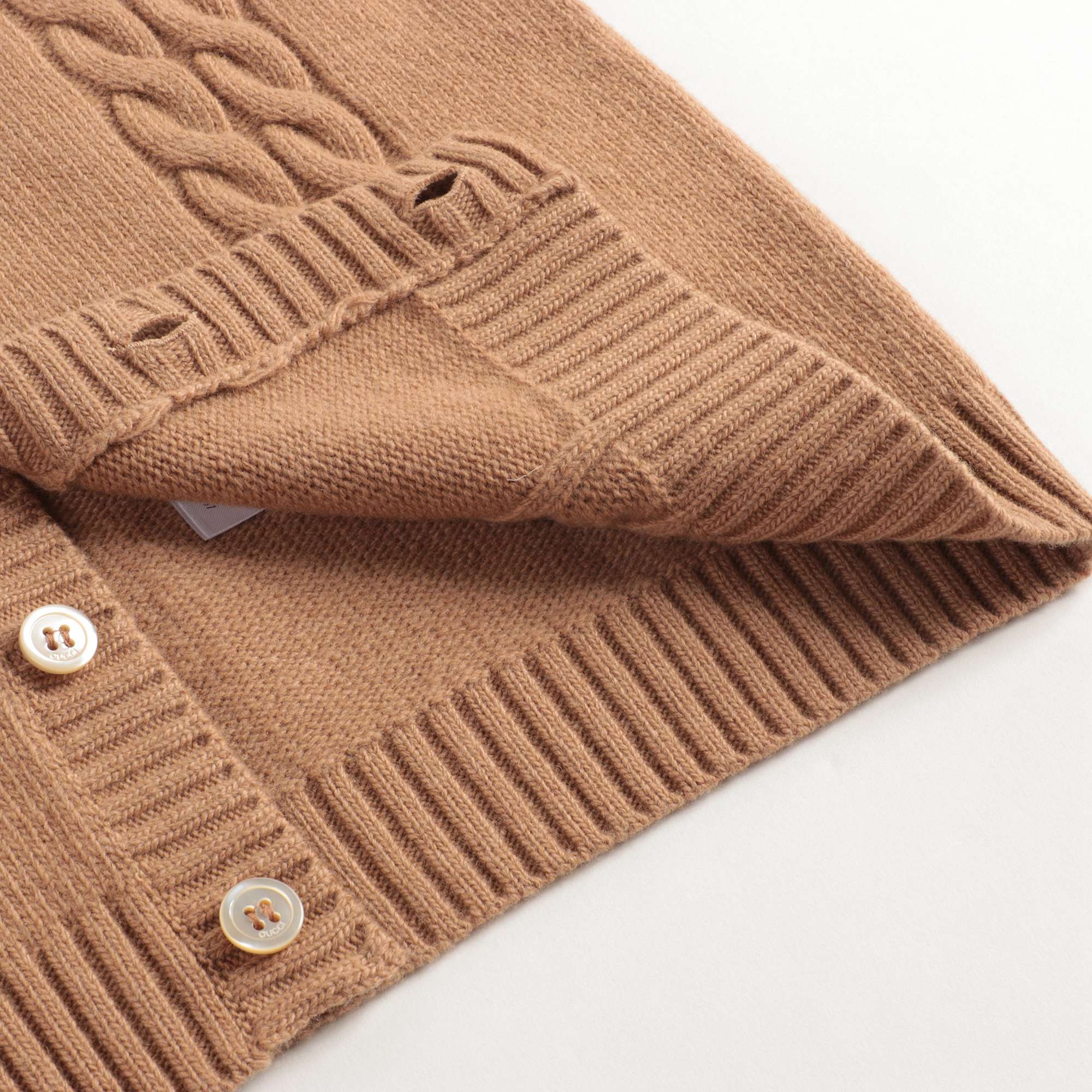 Boys Camel Wool Cardigan
