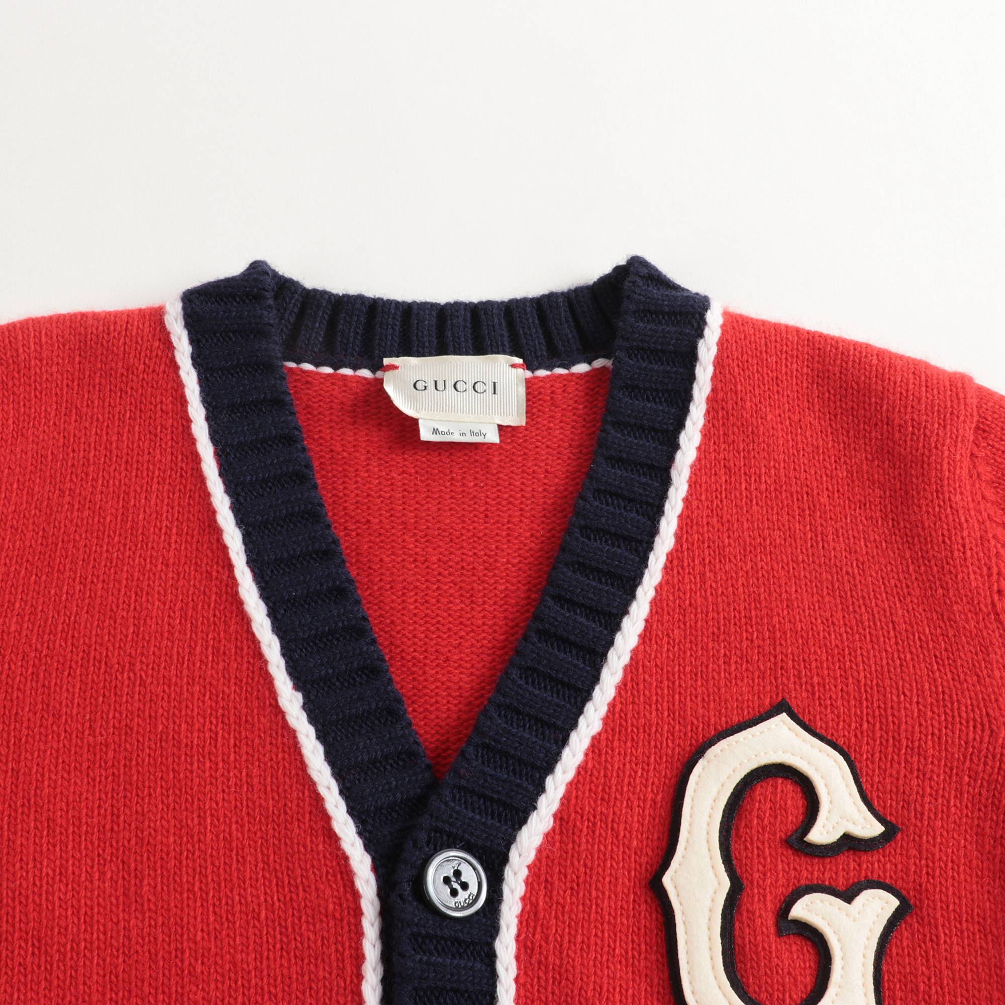 Boys Red Wool Cardigan