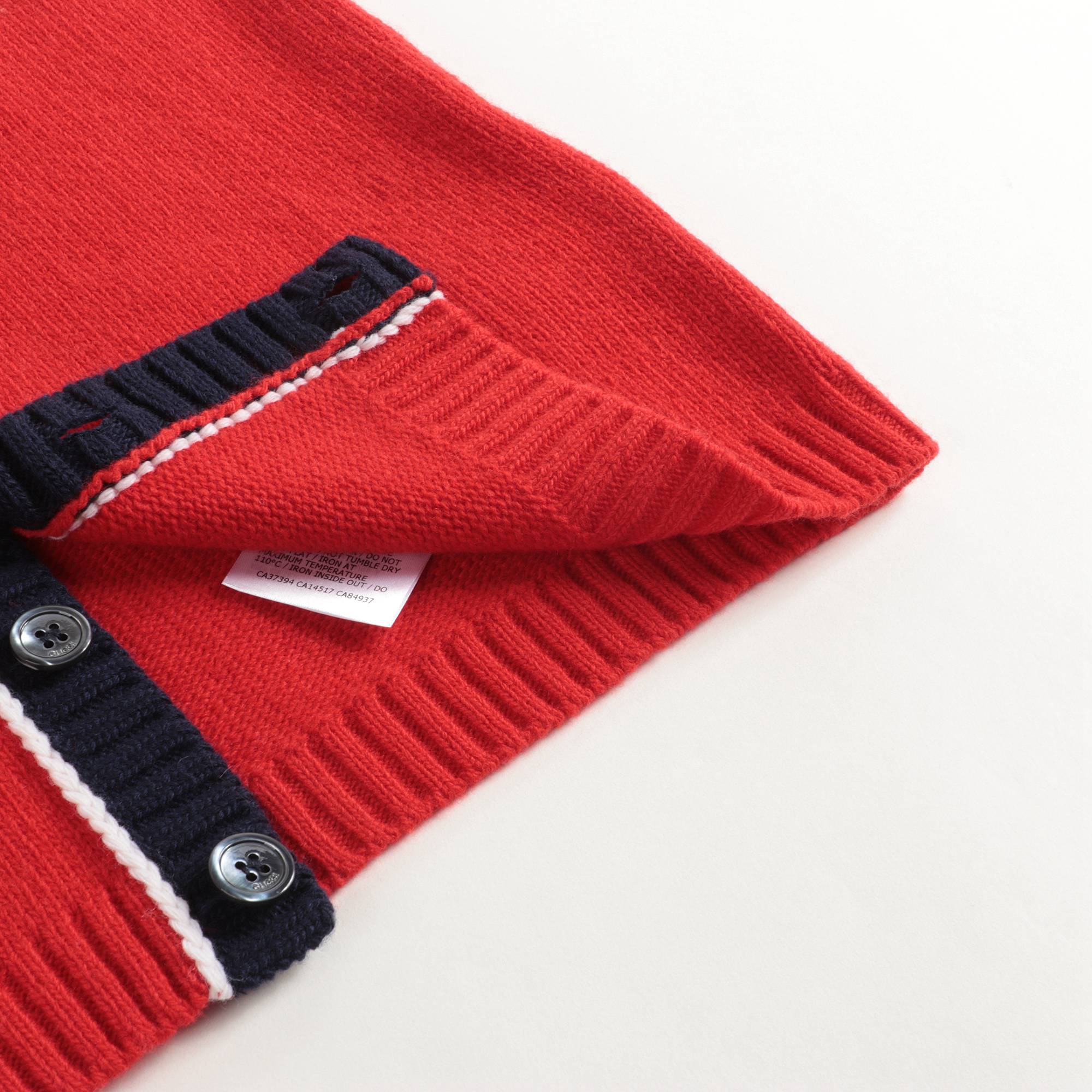 Boys Red Wool Cardigan