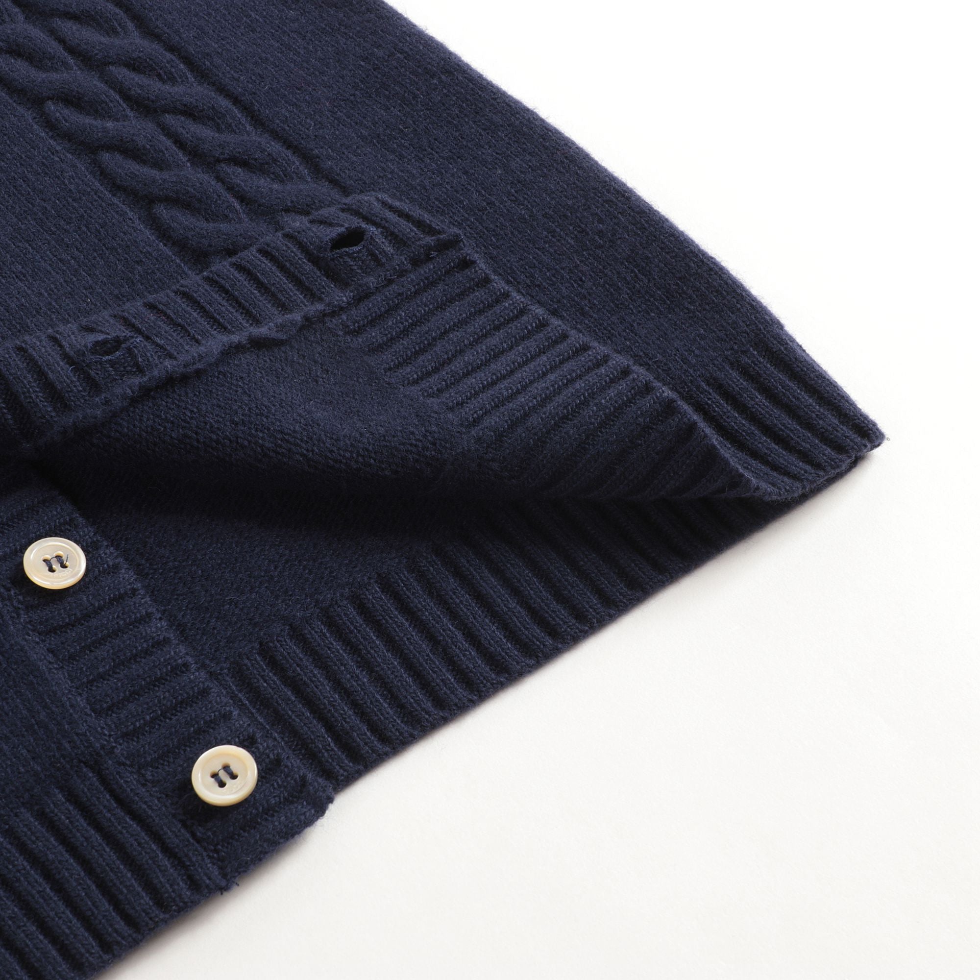 Boys Dark Blue Wool Cardigan