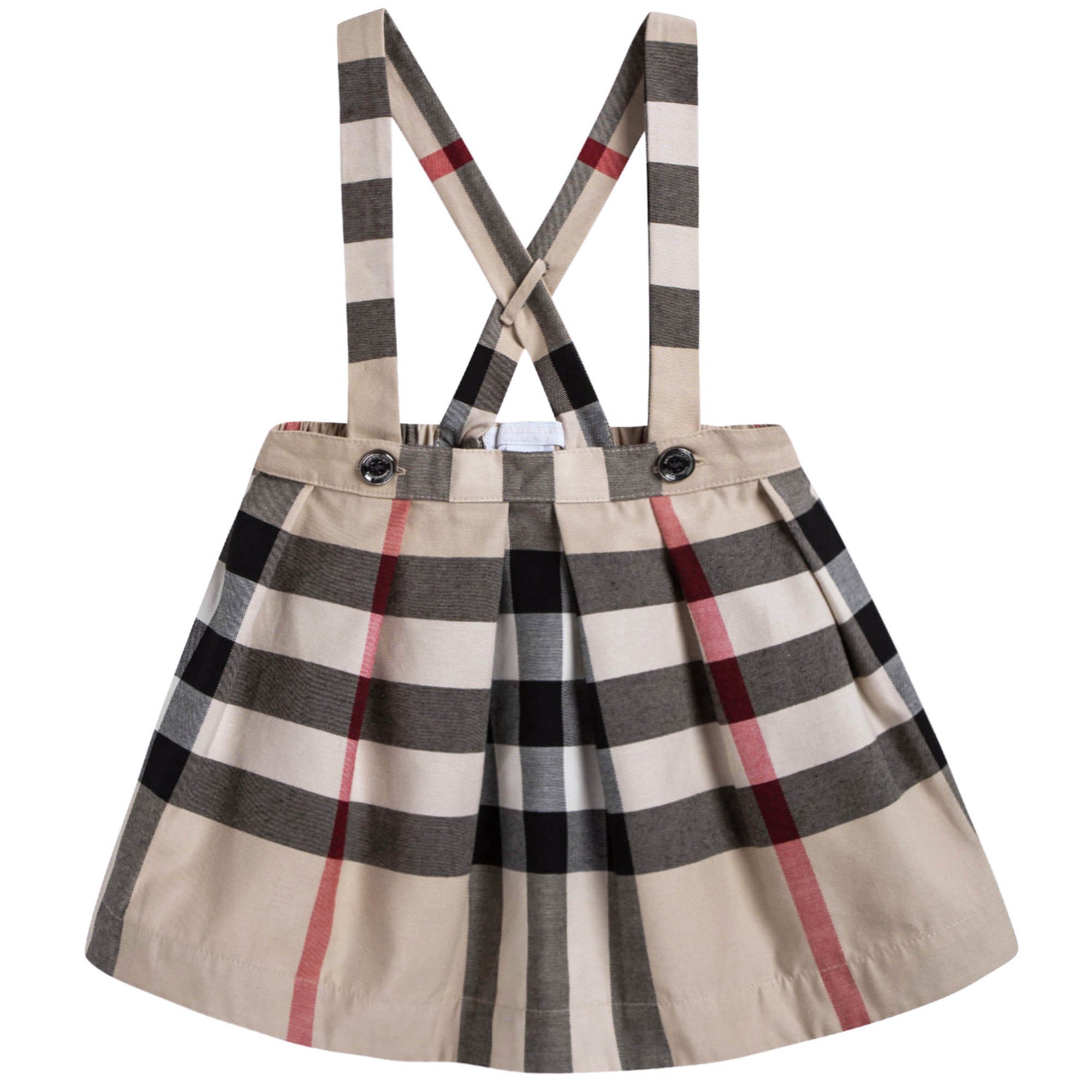 Baby Girls Beige Check Cotton Skirt