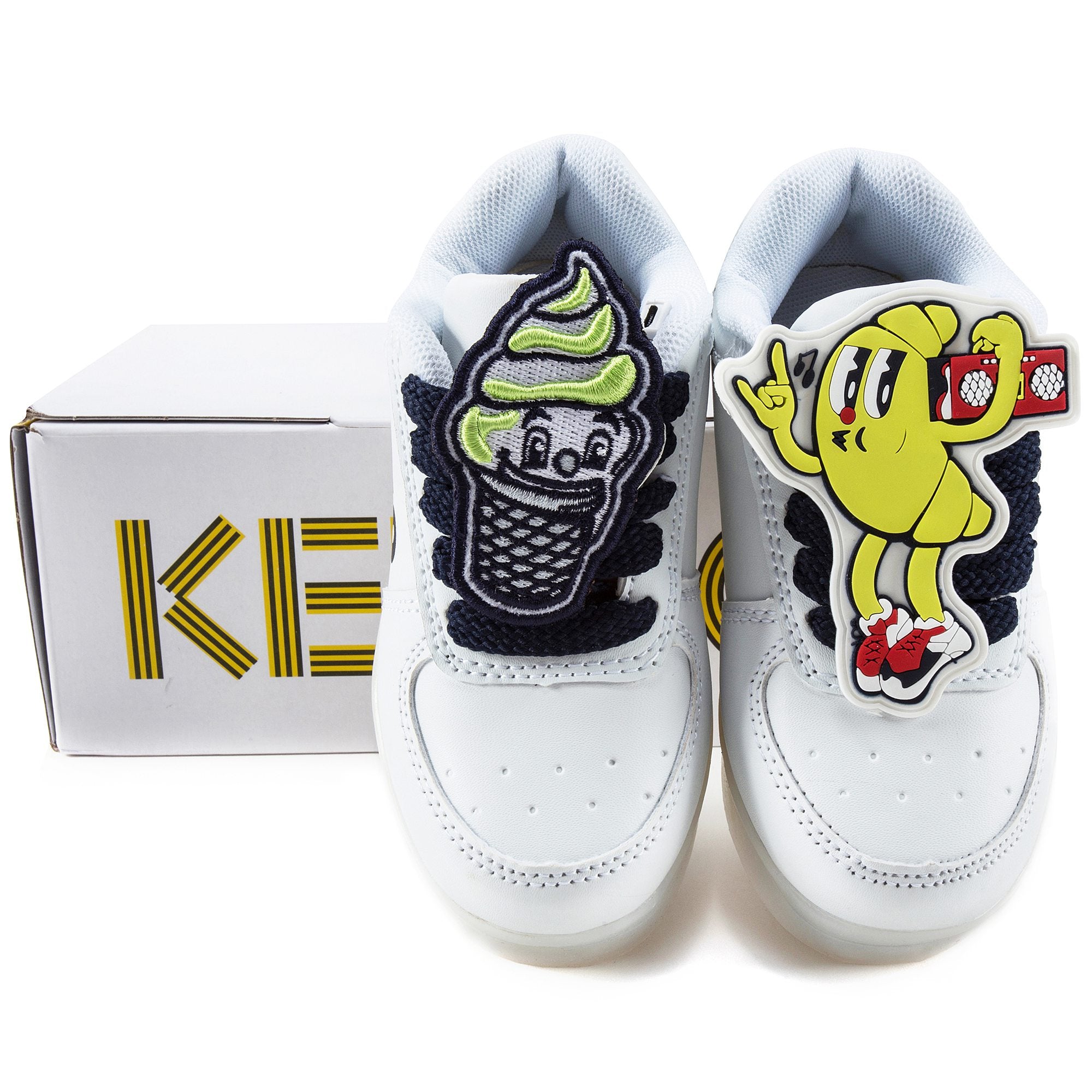 Boys White Flashing Sneakers
