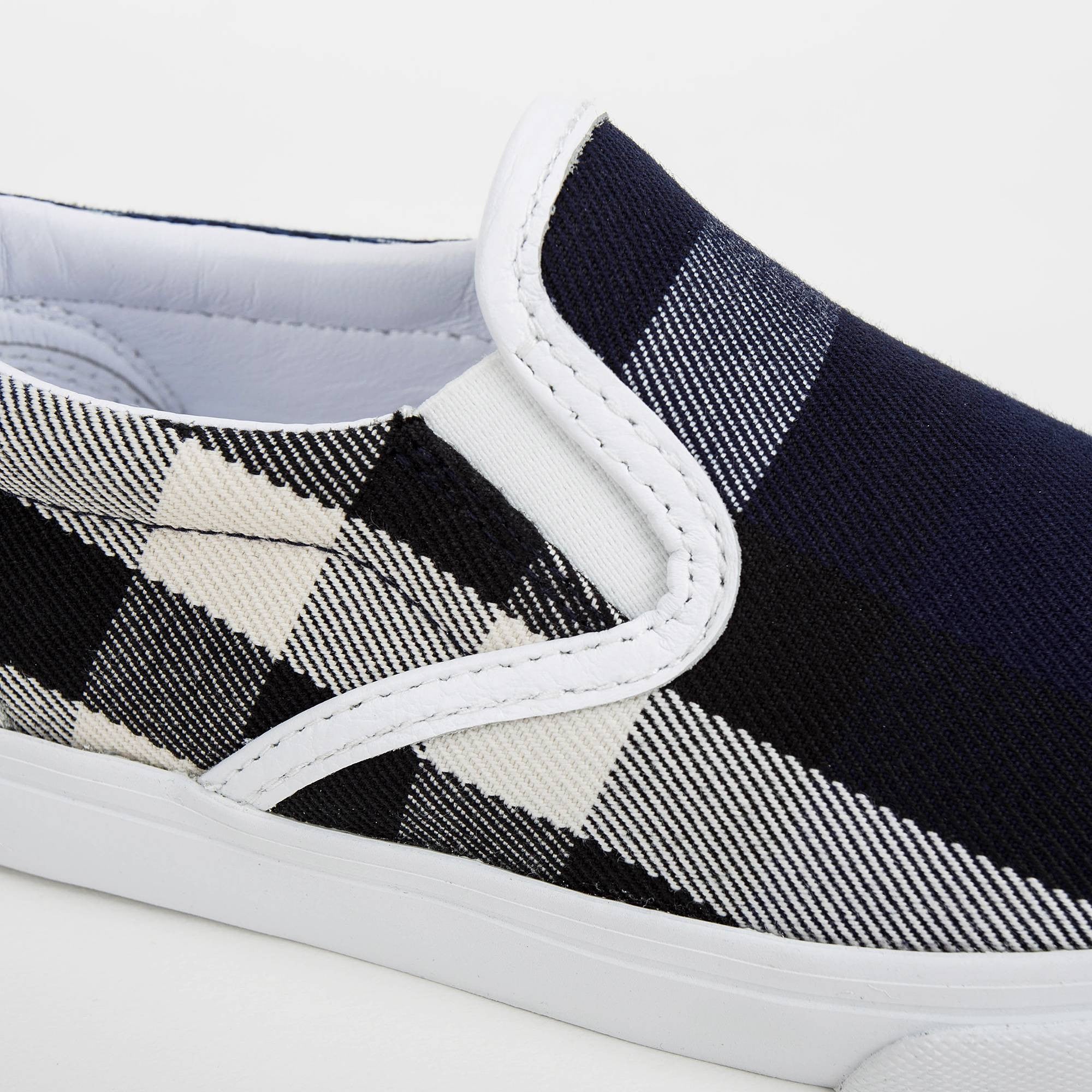 Boys Blue Check Trainers