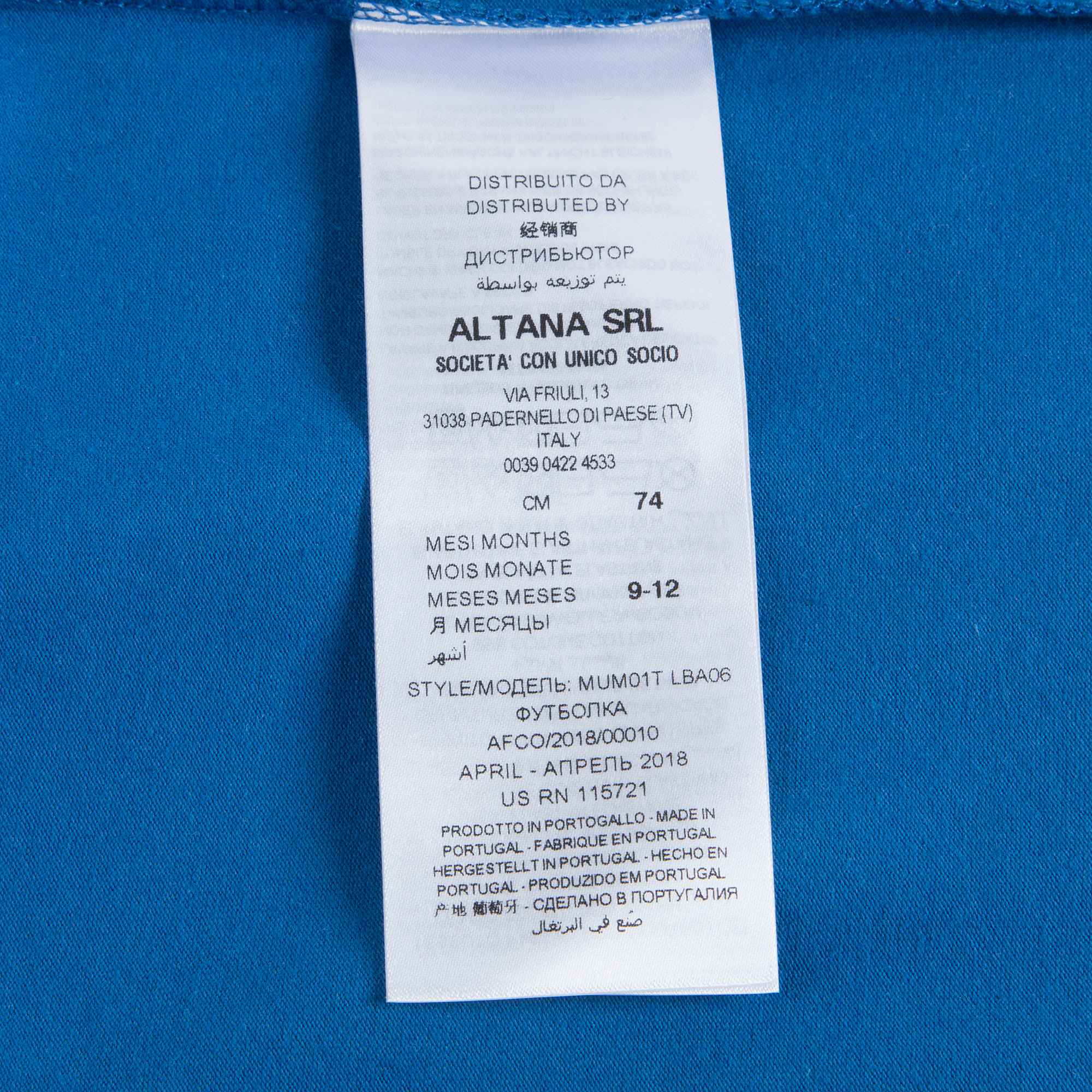 Baby Boys Blue Pink Cotton T-shirt