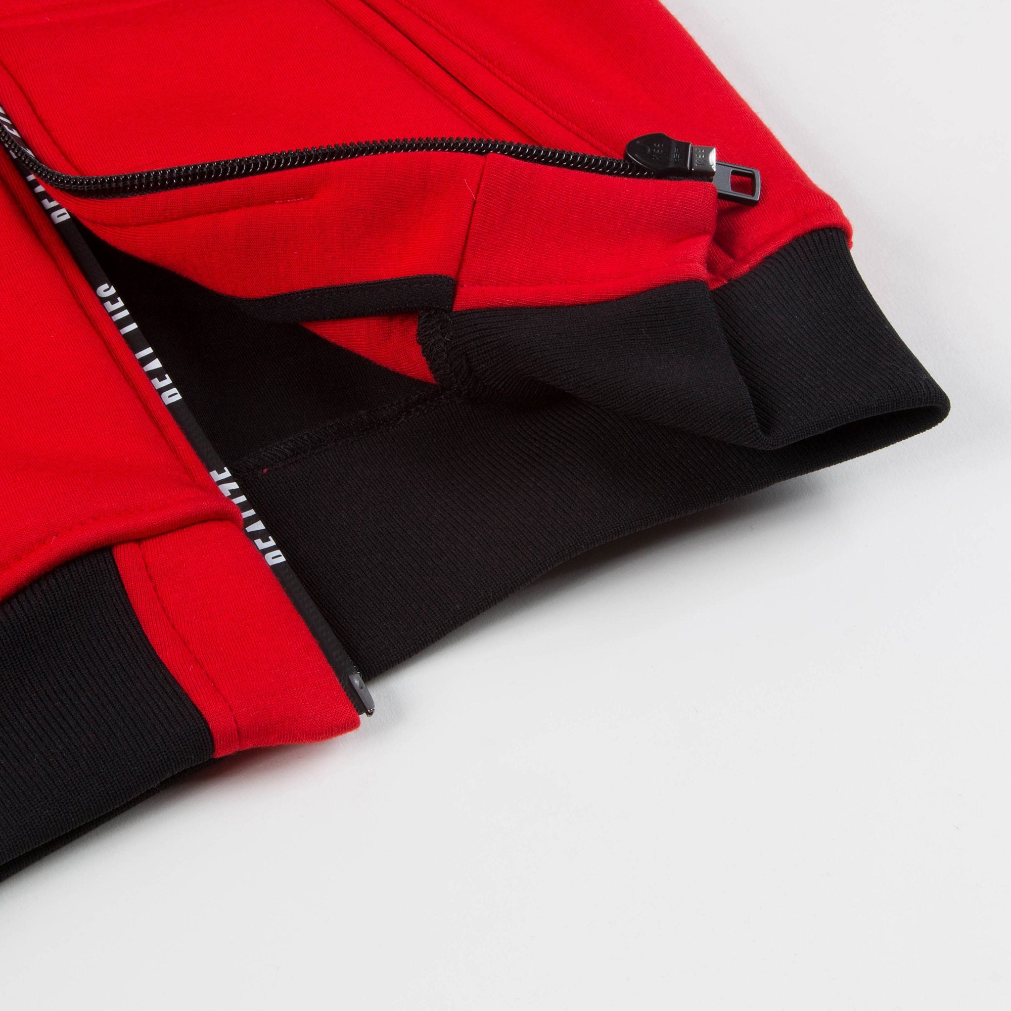 Boys Red & Black Hooded Cardigan