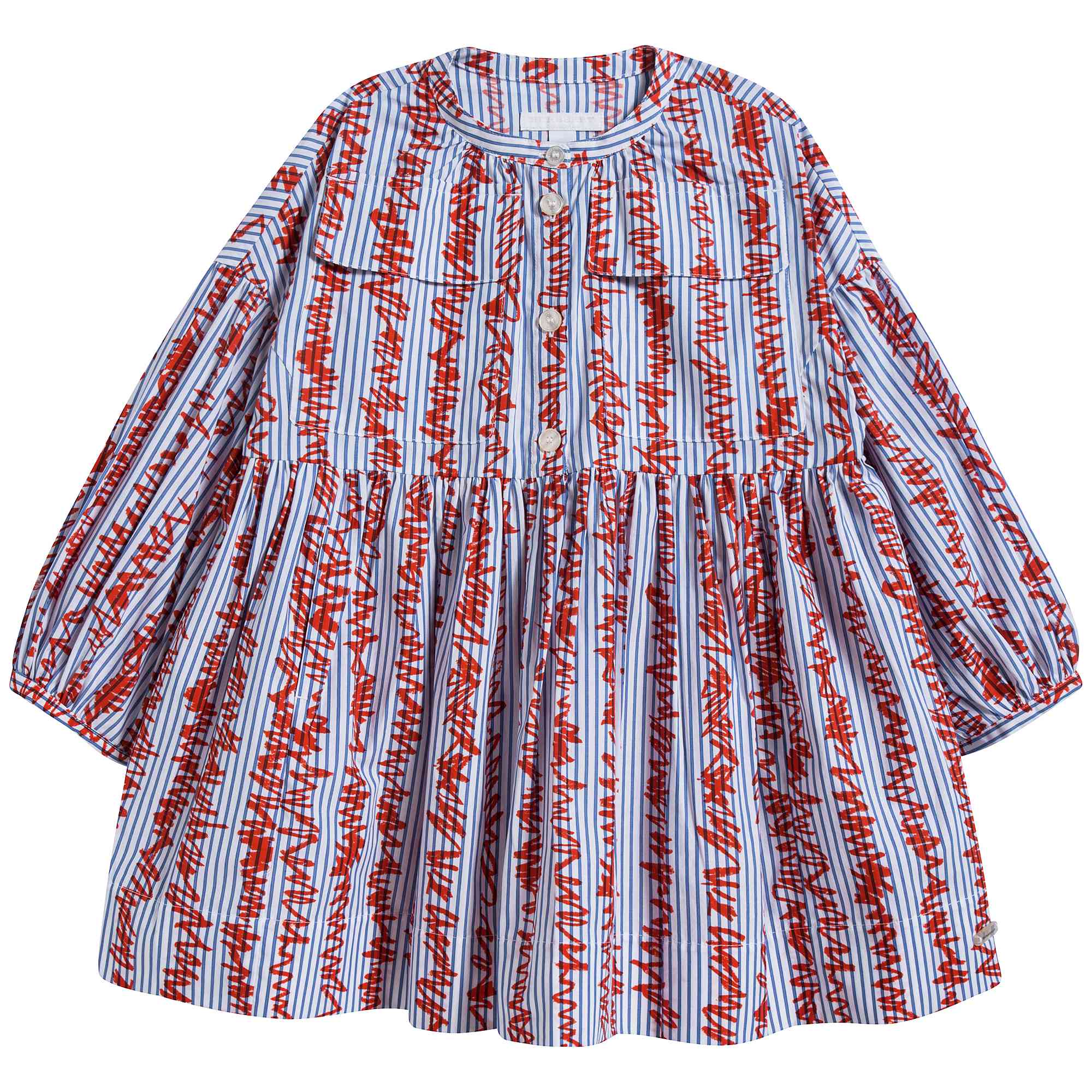 Girls Bright Red Cotton Dress