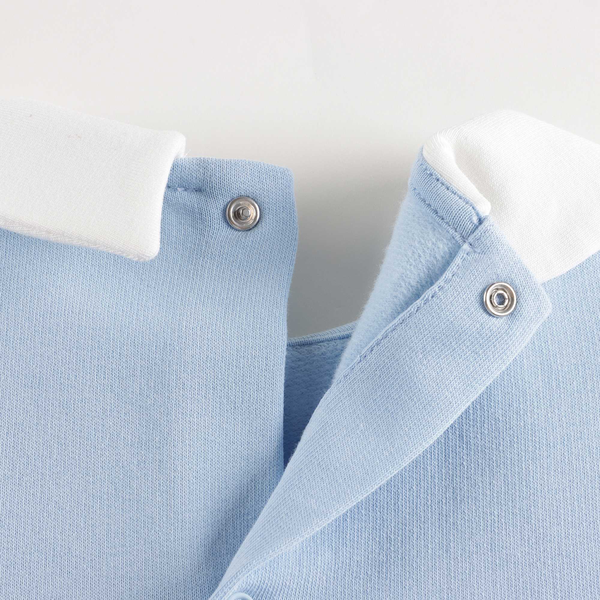 Baby Boys Blue Cotton Babysuit Set