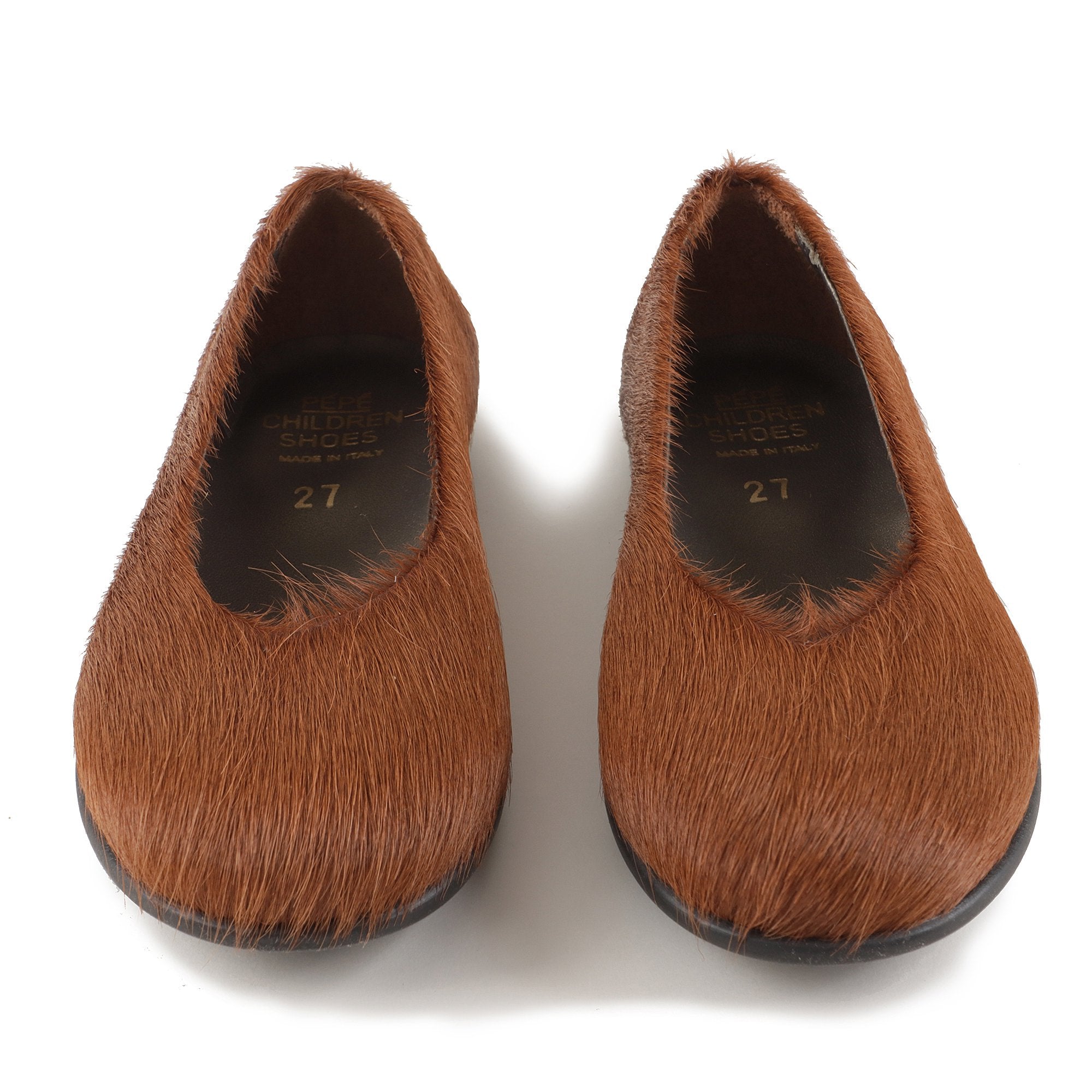 Girls Brown Leather Flat Shoes