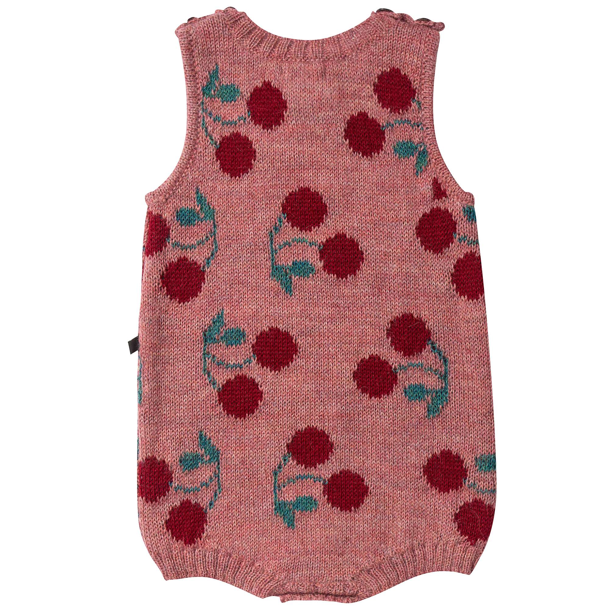 Baby Rose Pink Cherry Alpaca Wool Tank Romper