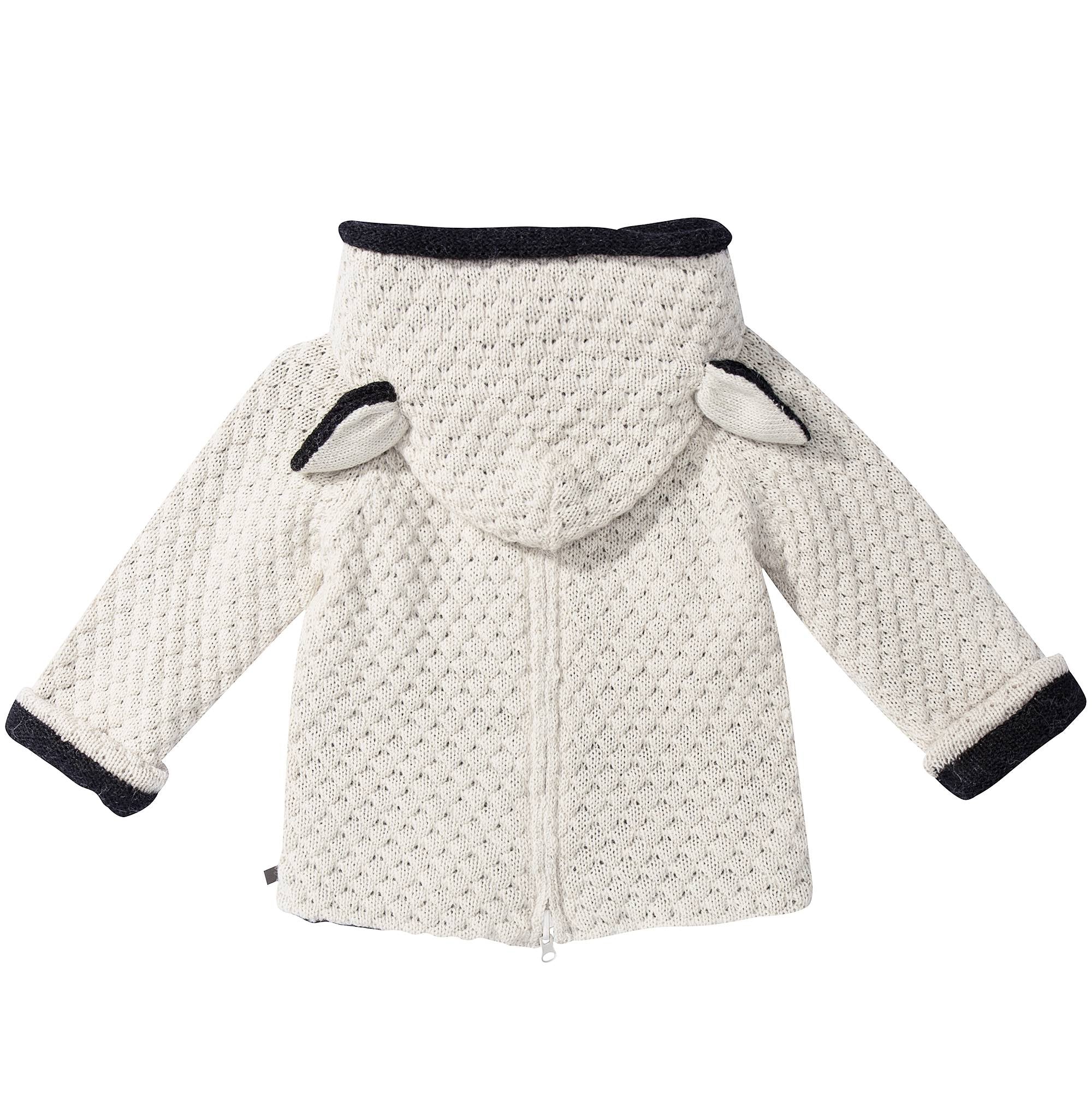 Baby White Sheep Alpaca Hooded Sweater