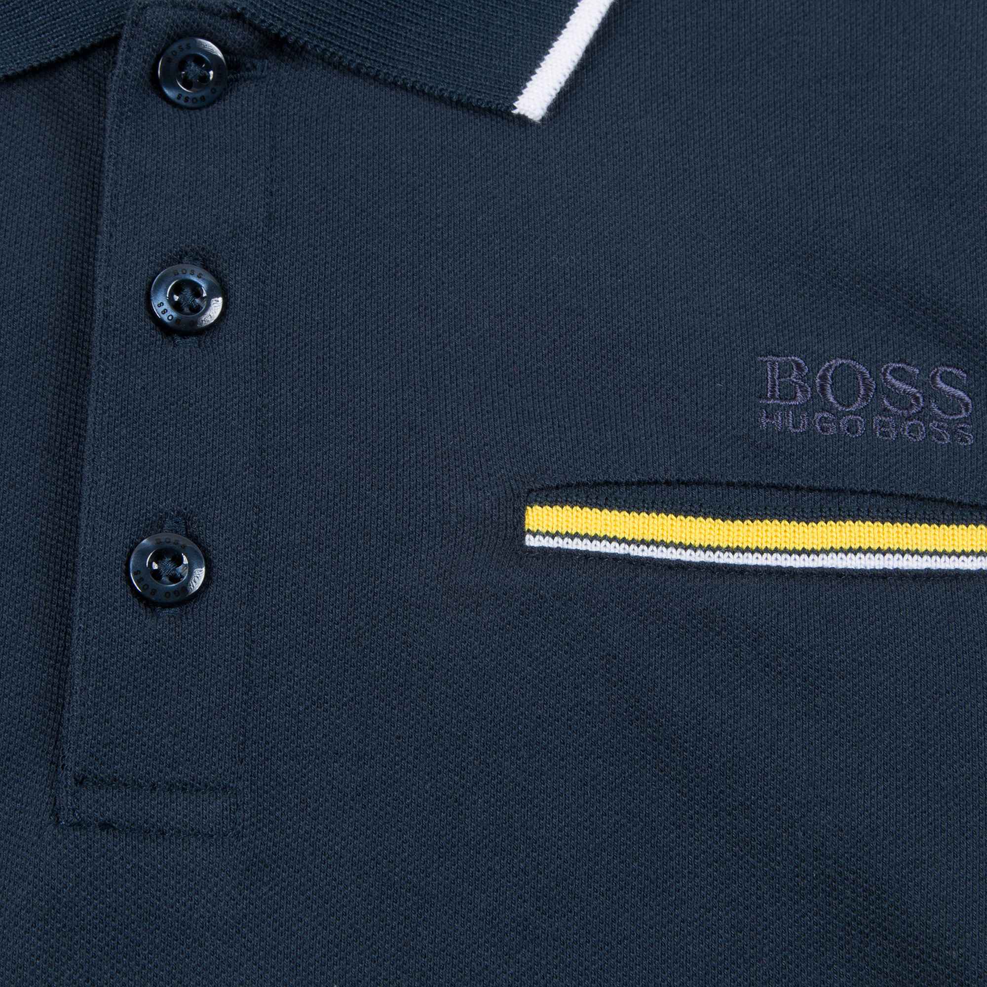 Boys Black Cotton Polo Shirt