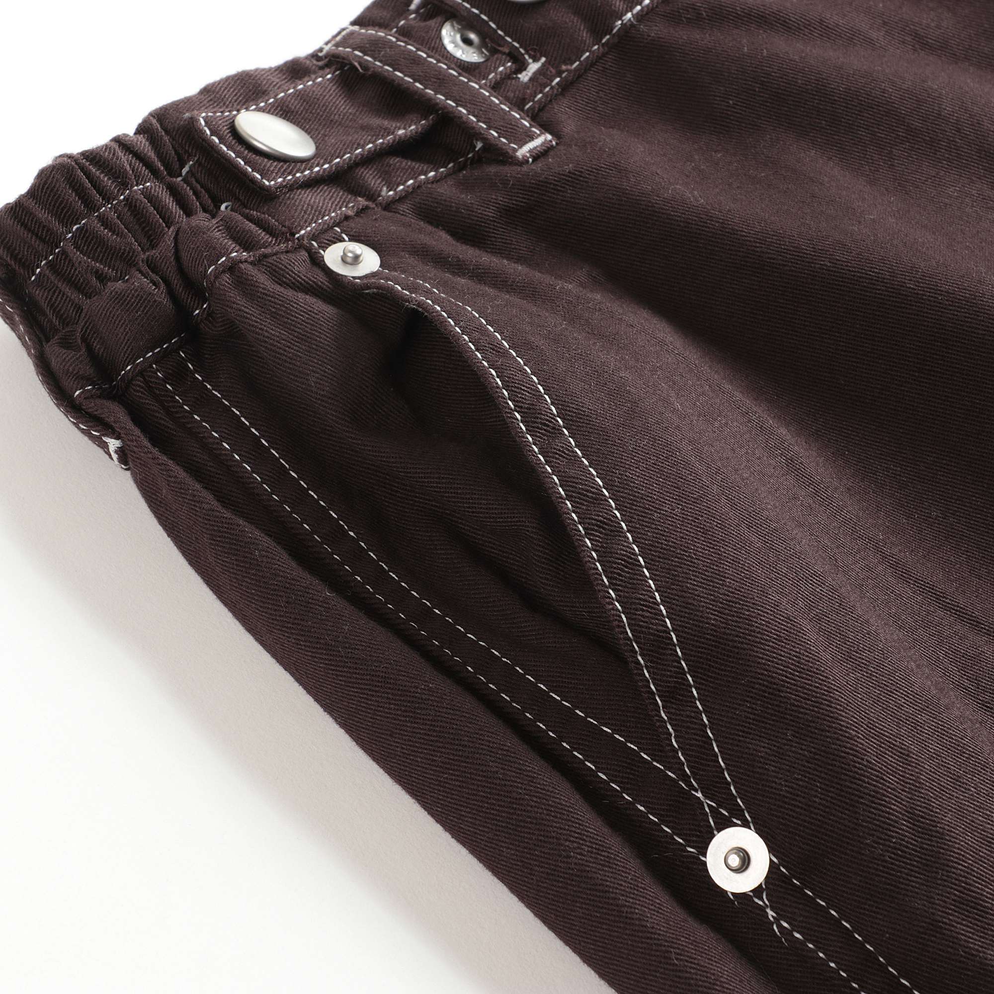 Boys & Girls Dark Brown Cotton Trousers