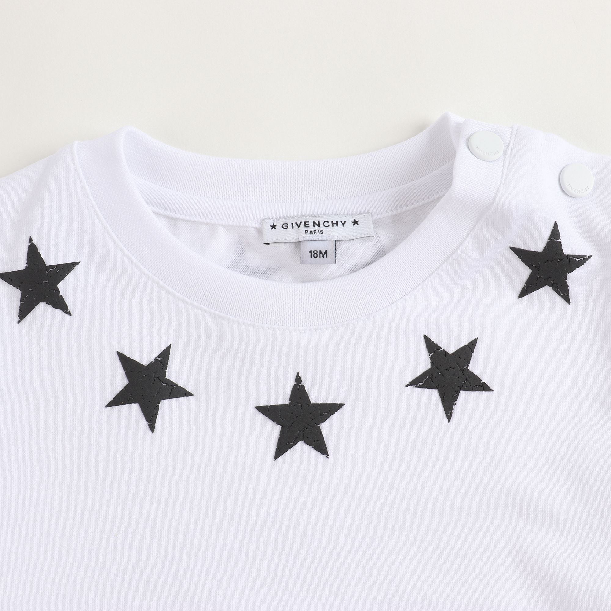 Baby Boys White Star Cotton T-shirt