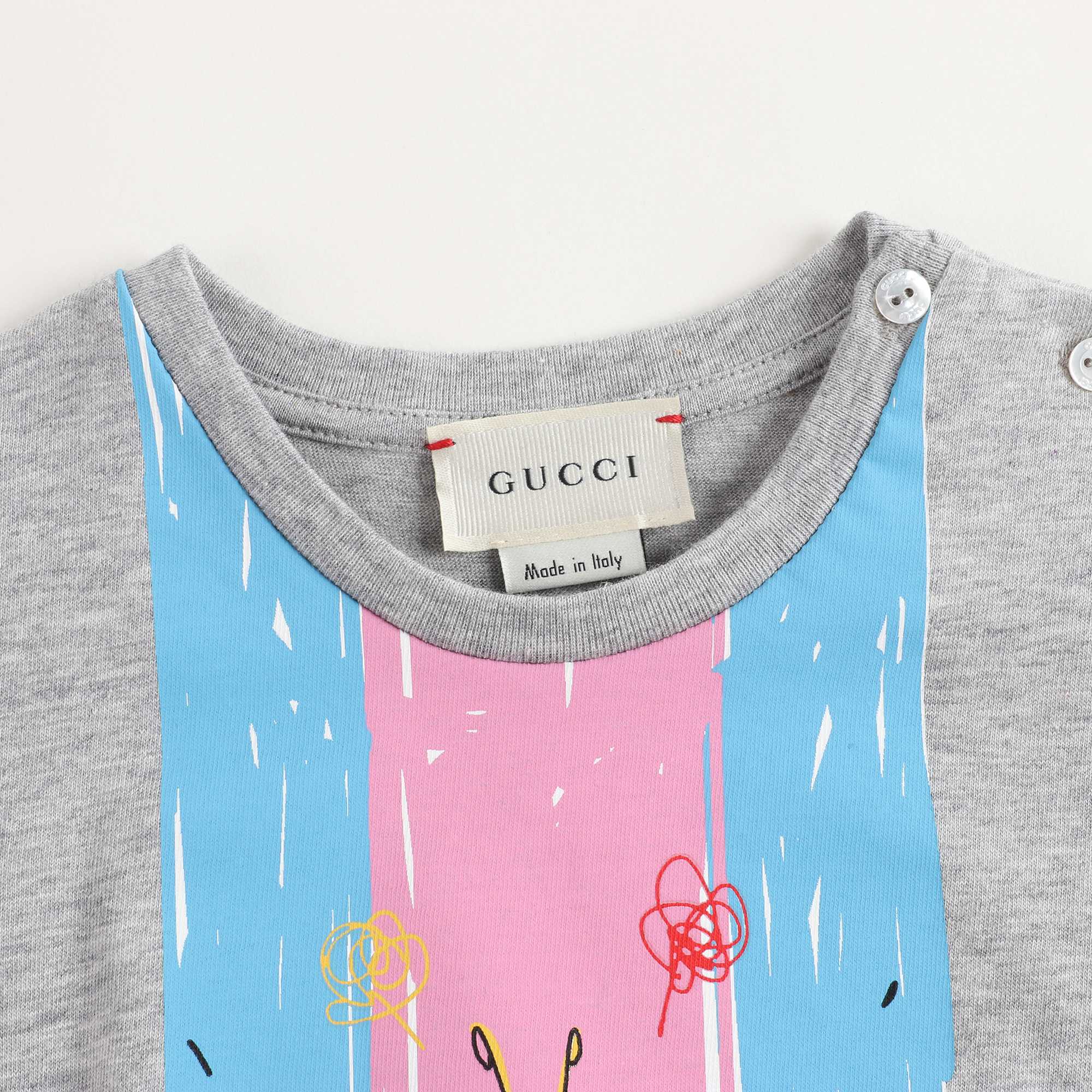 Baby Boys Grey Printed Cotton T-shirt