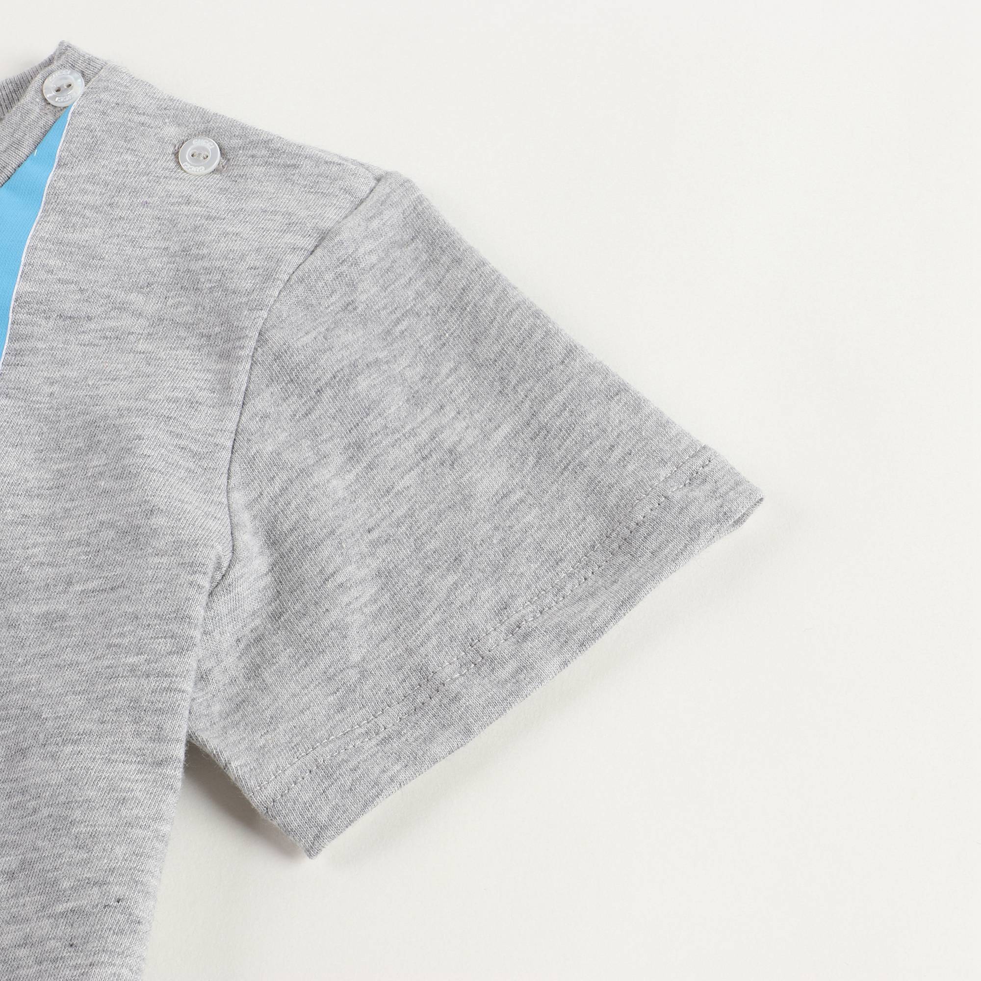 Baby Boys Grey Printed Cotton T-shirt