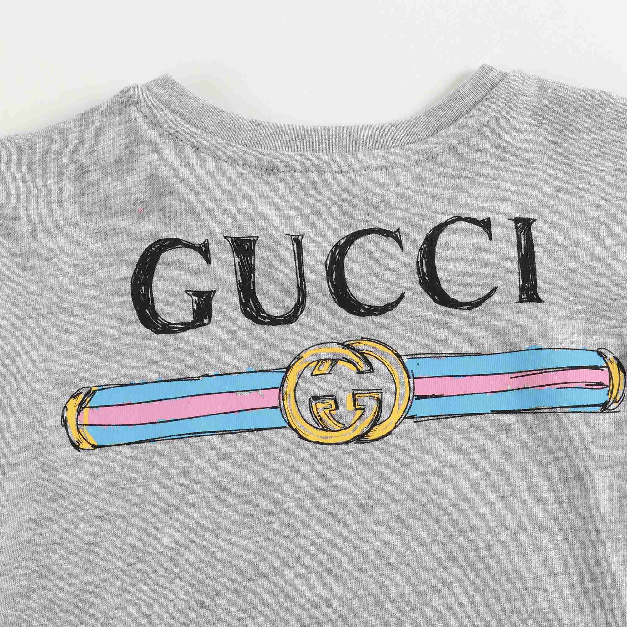 Baby Boys Grey Printed Cotton T-shirt