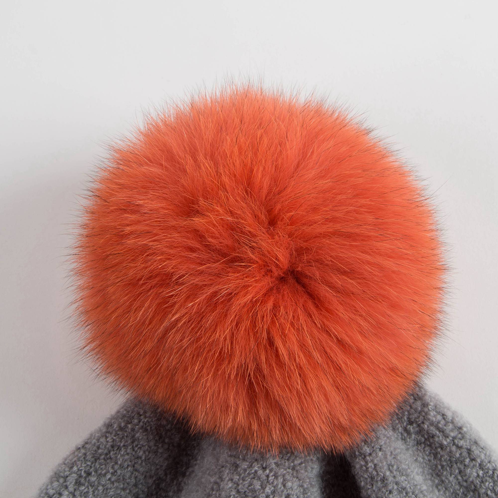 Girls Grey Wool Base Fabric Hat