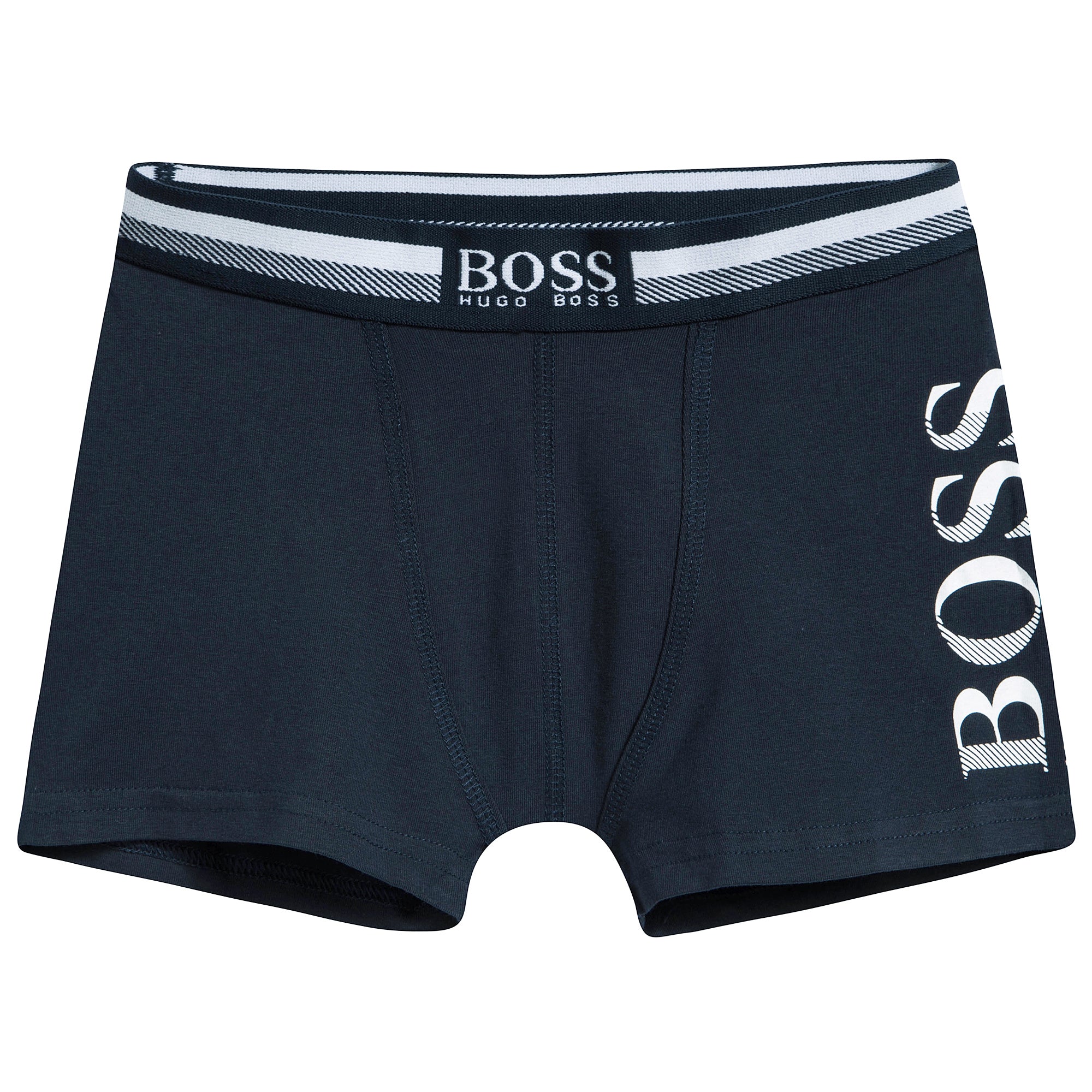 Boys Blue Cotton Logo Underwear