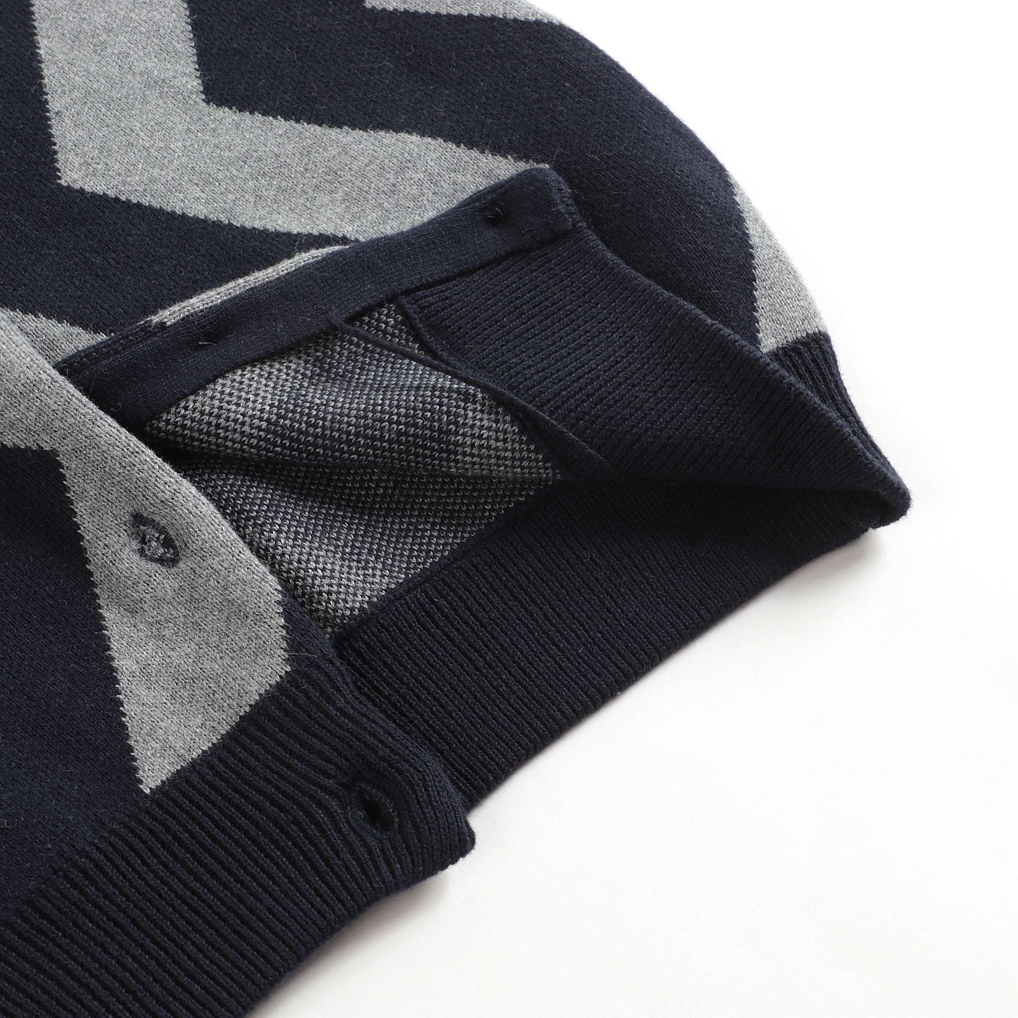 Boys & Girls Grey Striped Cotton Cardigan