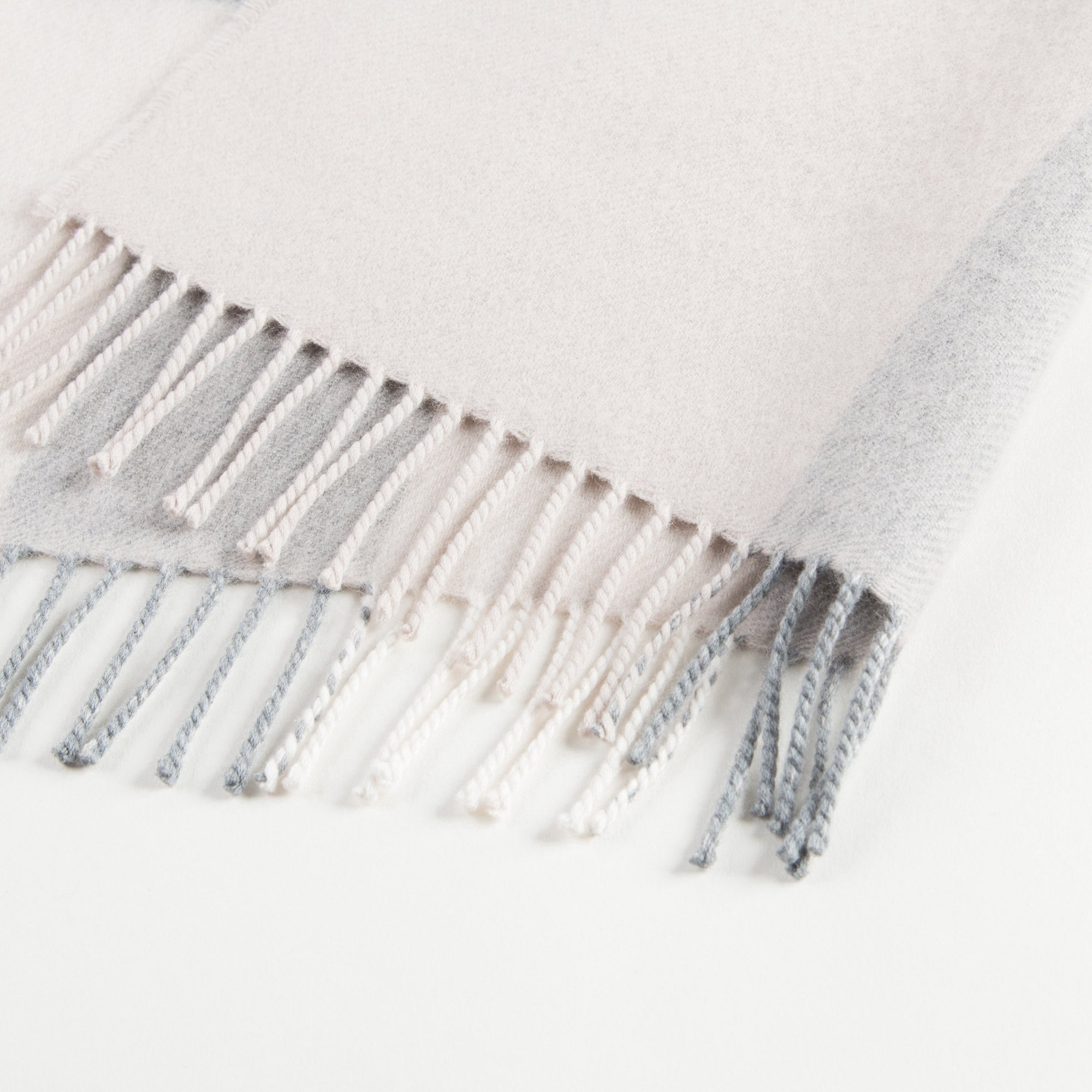 Girls Beige Checked Wool Scarf