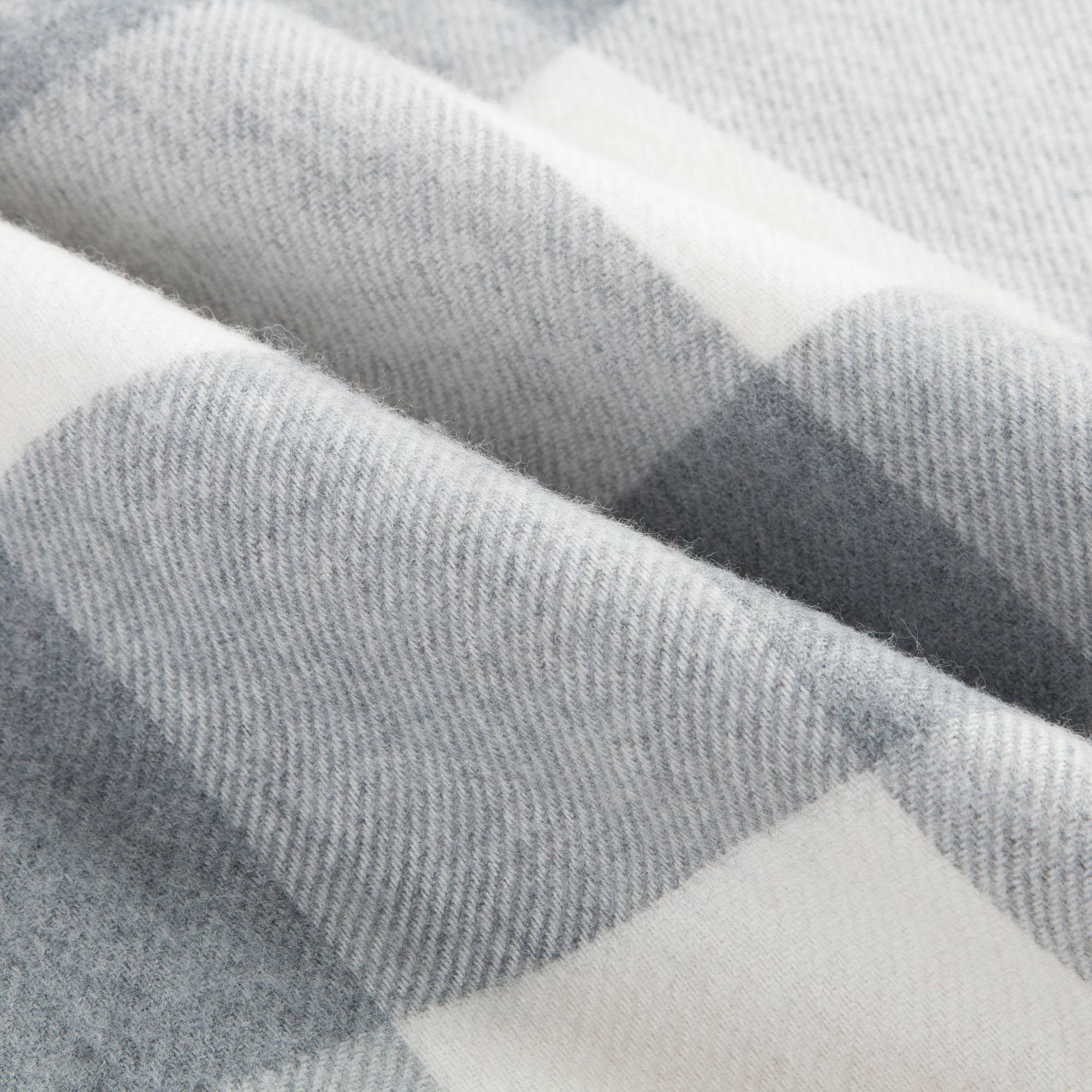 Girls Beige Checked Wool Scarf