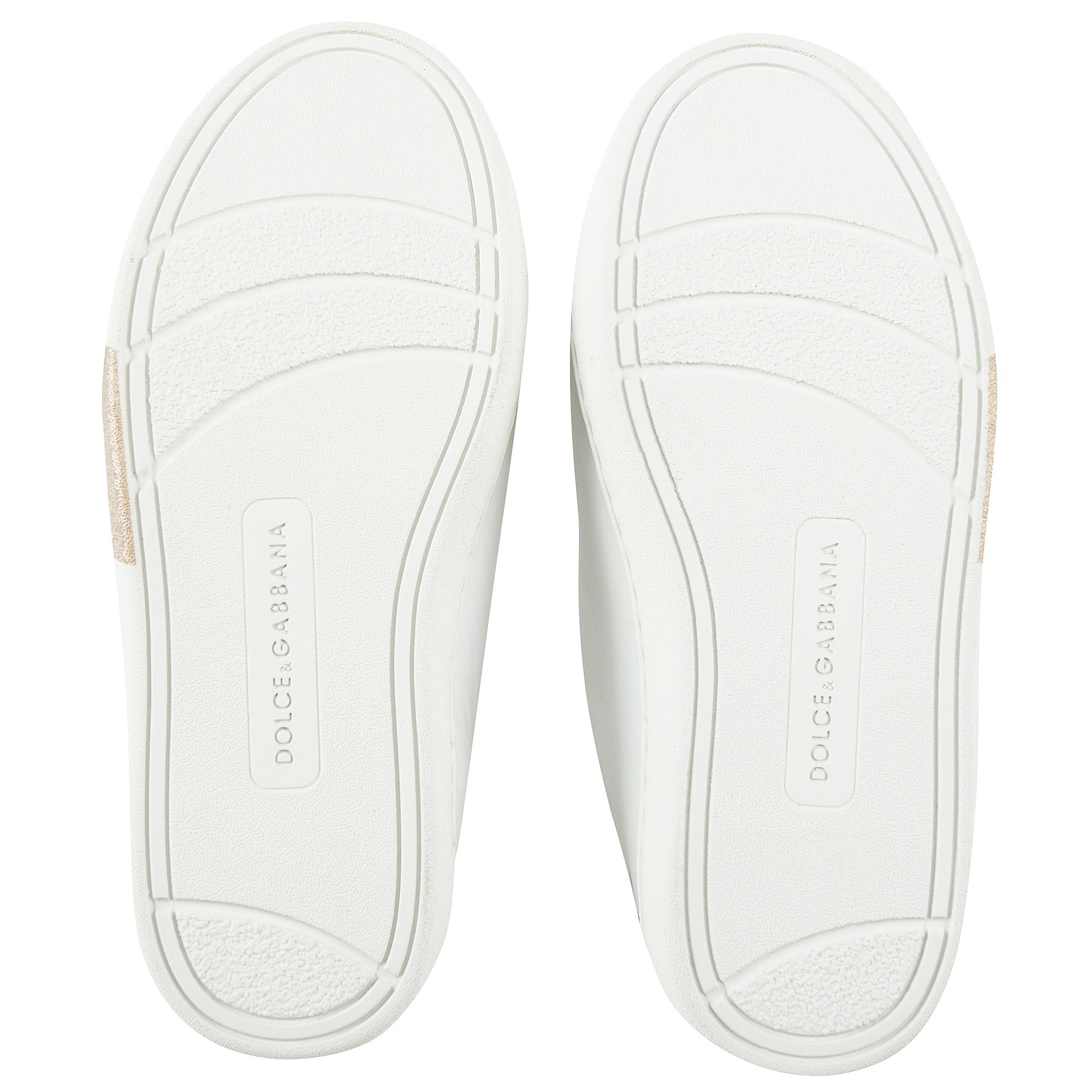 Girls White Leather Whit  Logo Shoes