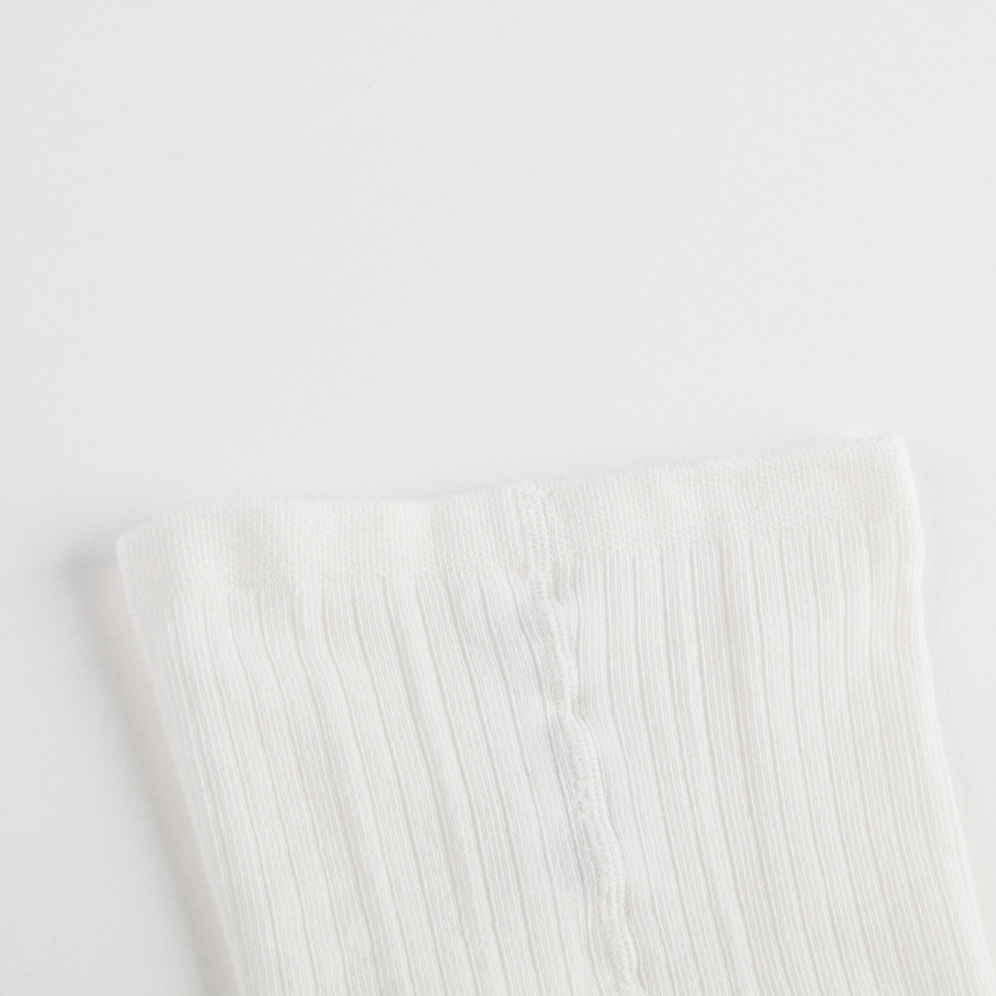 Girls Ivory Ribbed Logo Tights
