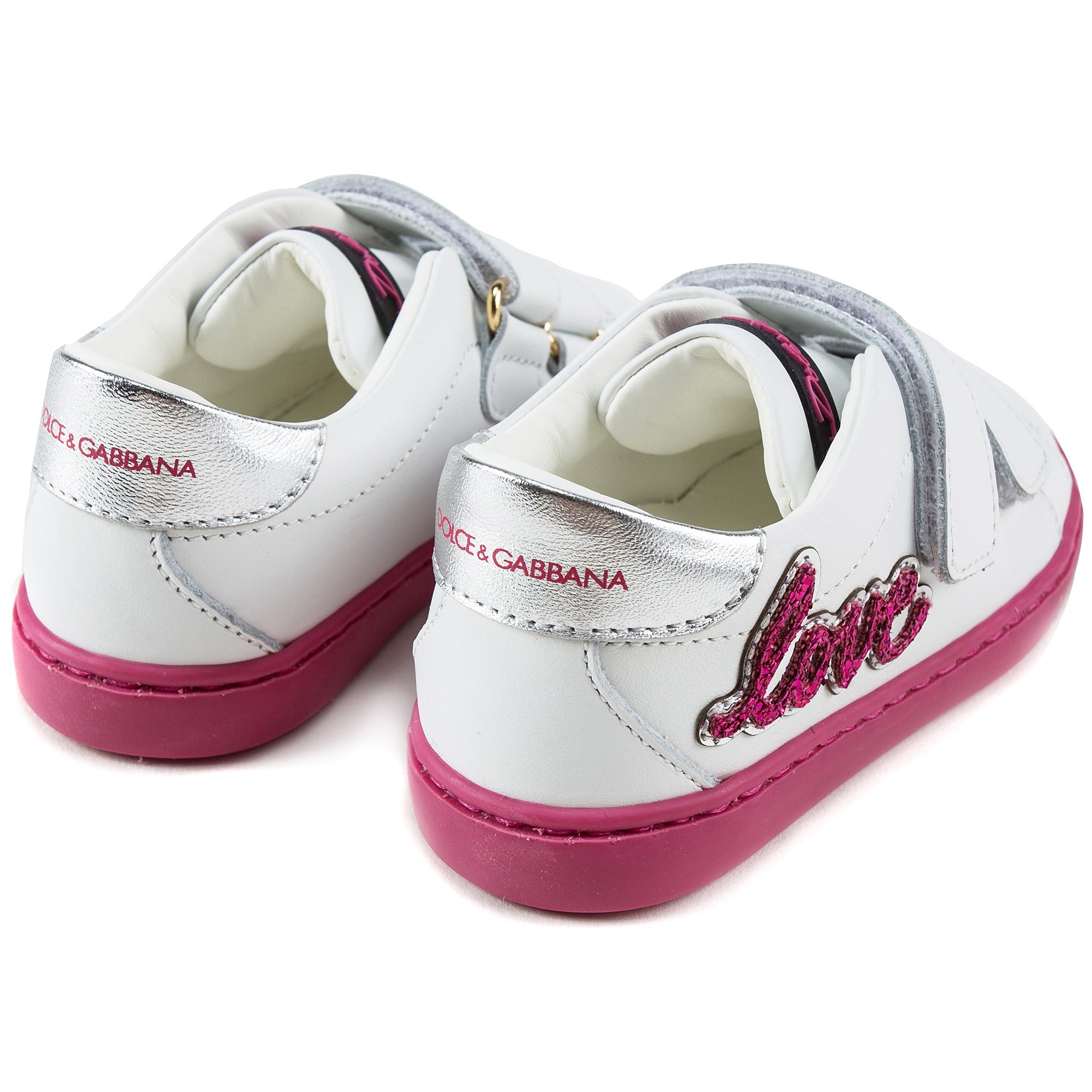 Baby Girls White Leather  "Love" Shoes