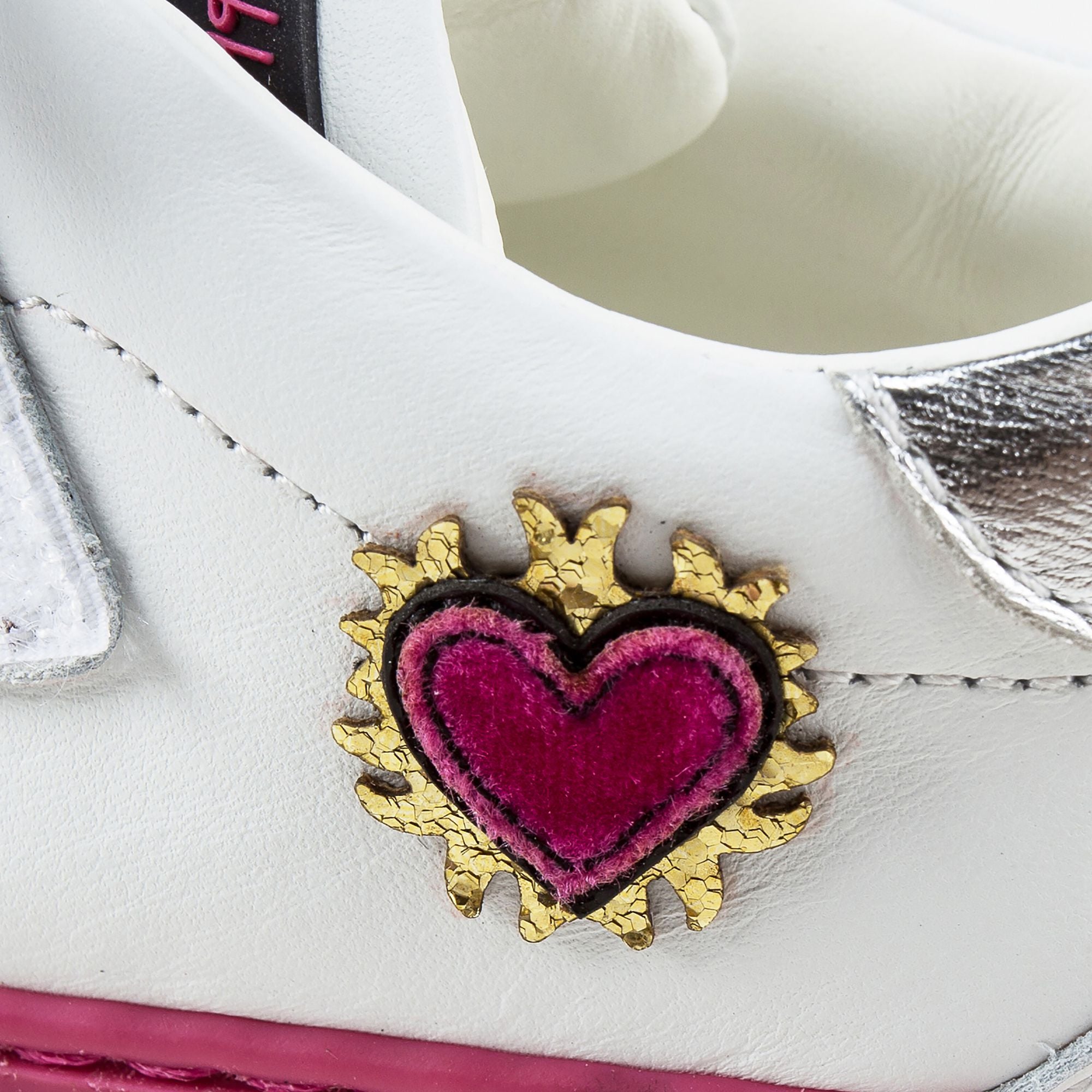 Baby Girls White Leather  "Love" Shoes