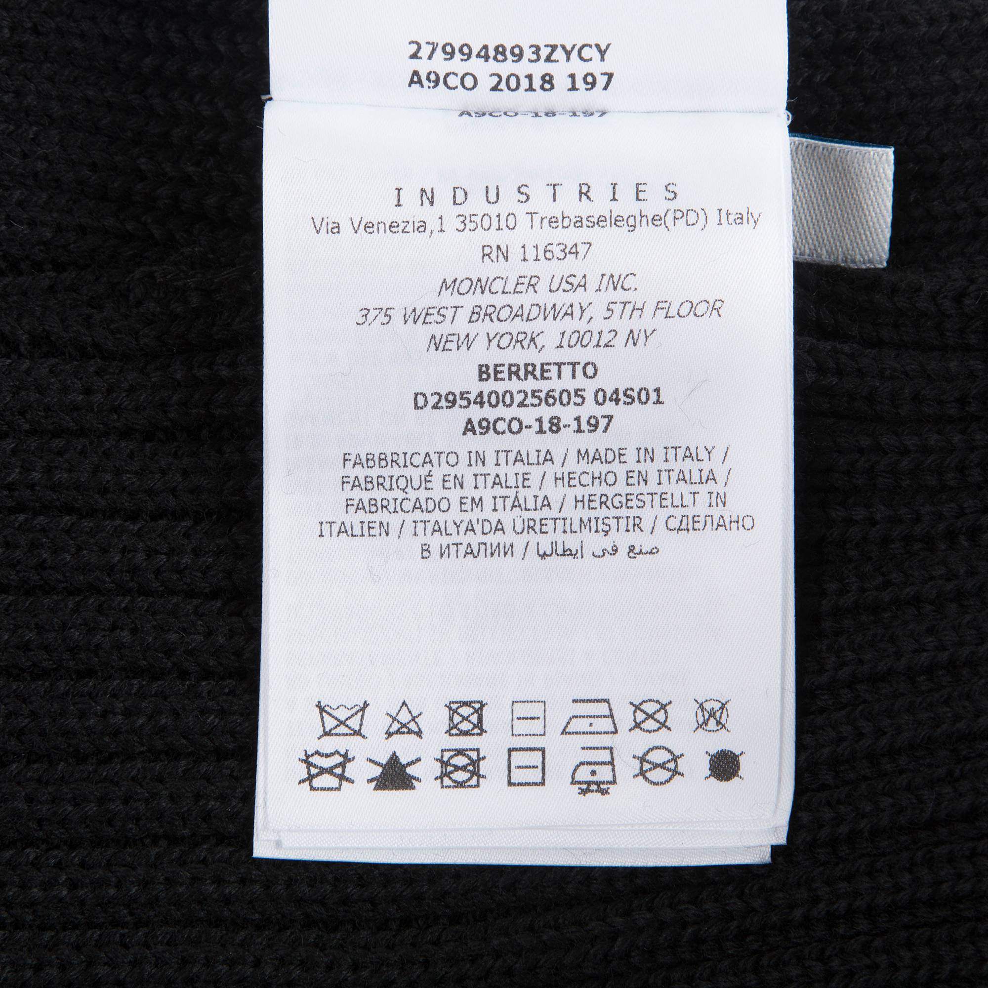 Girls Black "BERRETTO" Virgin Wool Hats