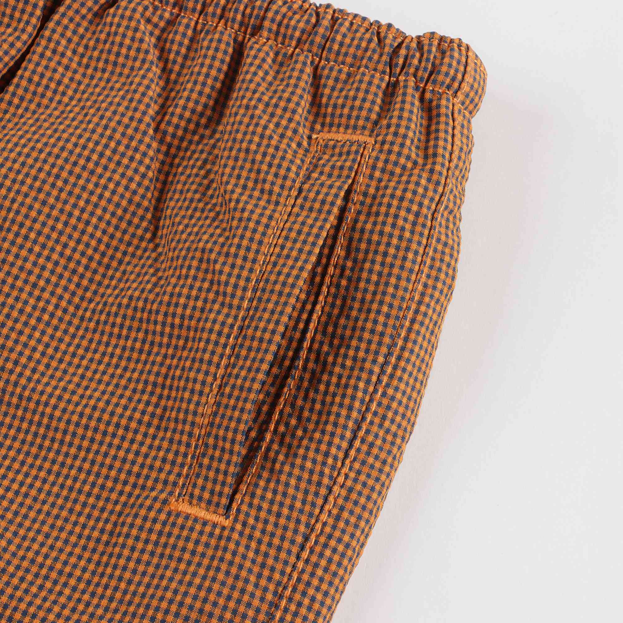 Boys Yellow Check Swim Shorts