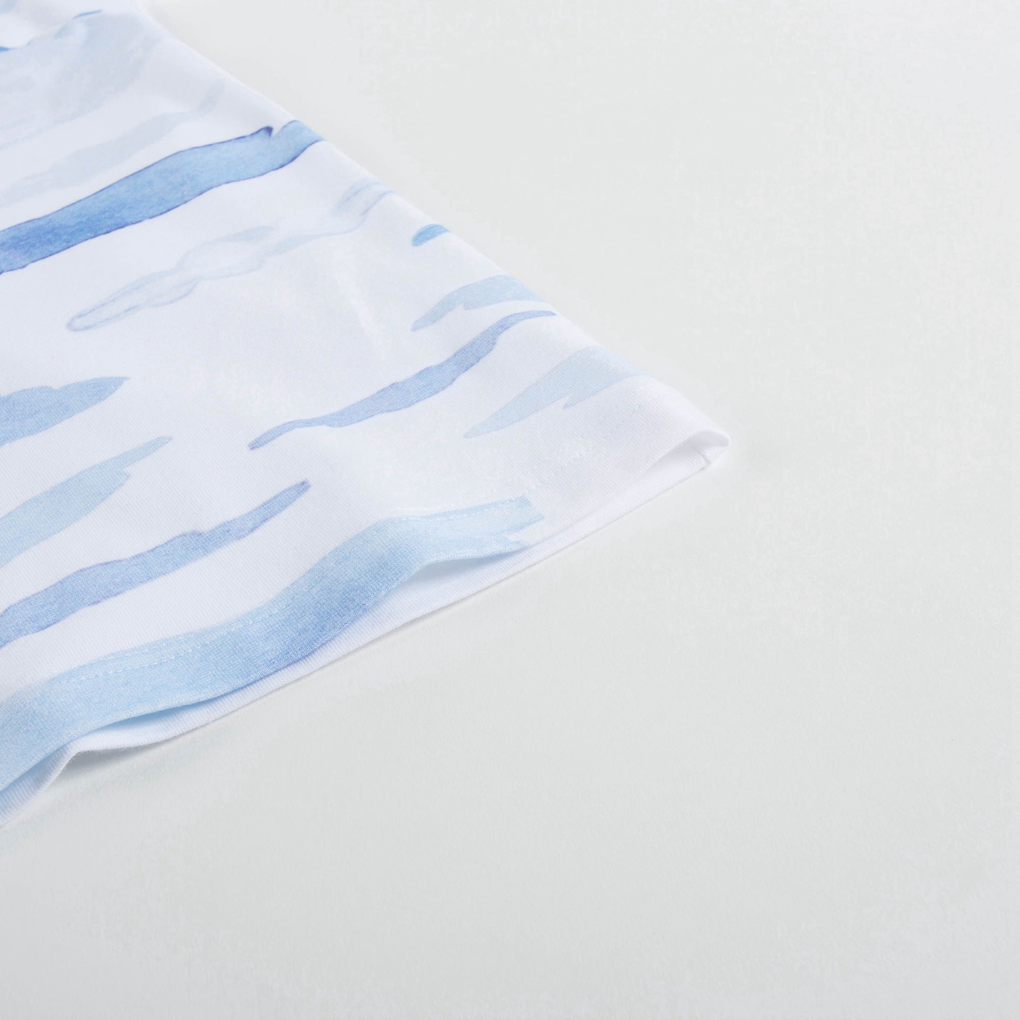 Boys White Sky Printed Cotton T-shirt