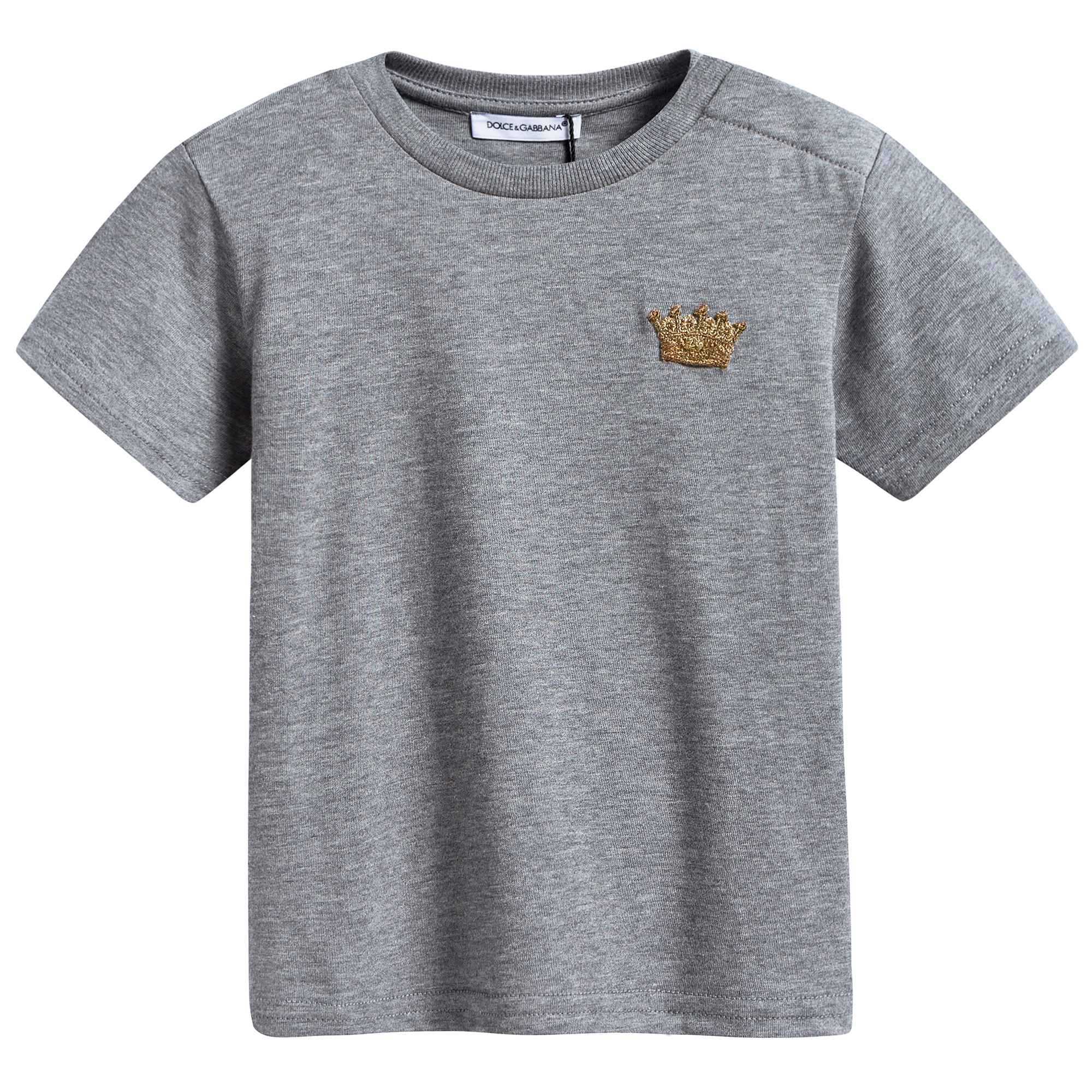 Baby Boys Gray Cotton T-shirt