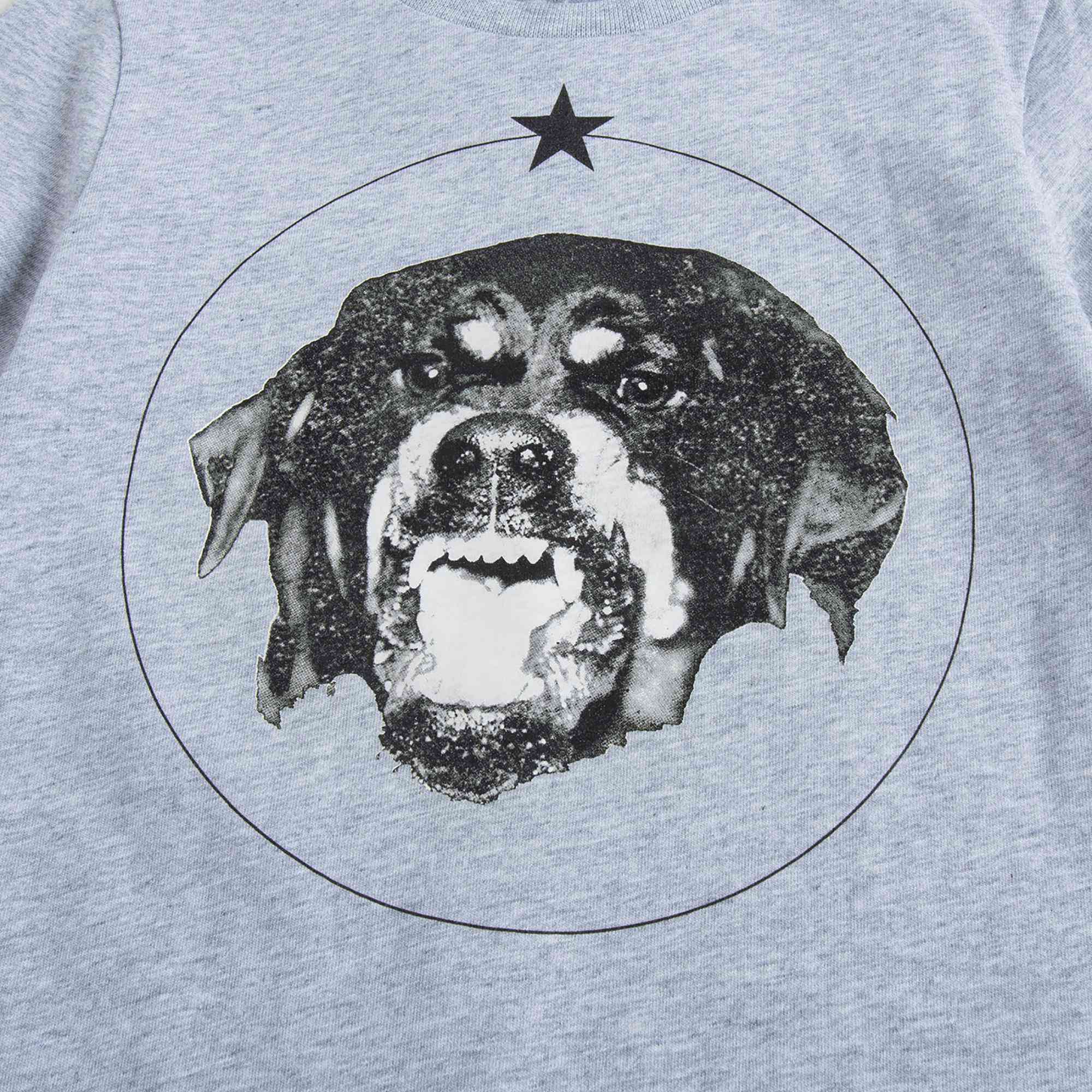 Boys Grey Dog Printed Cotton  T-shirt