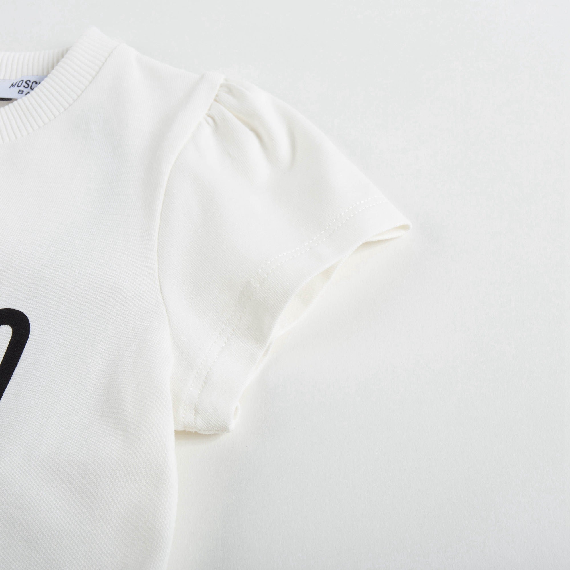 Girls White Logo Cotton T-shirt