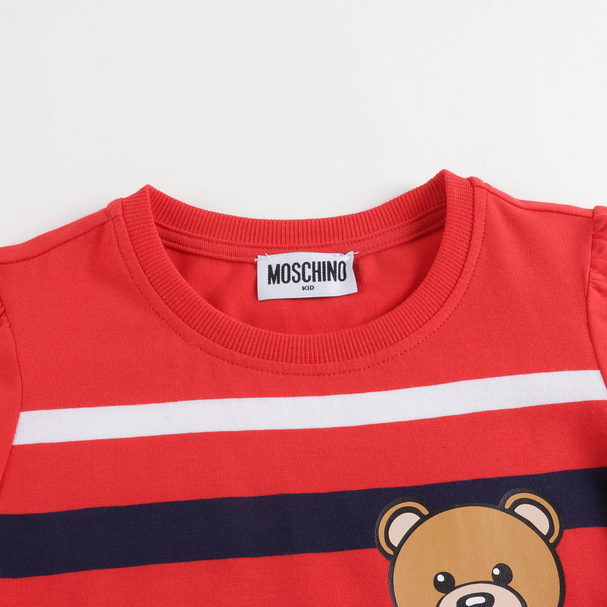 Robe en coton rouge et marine pour filles
