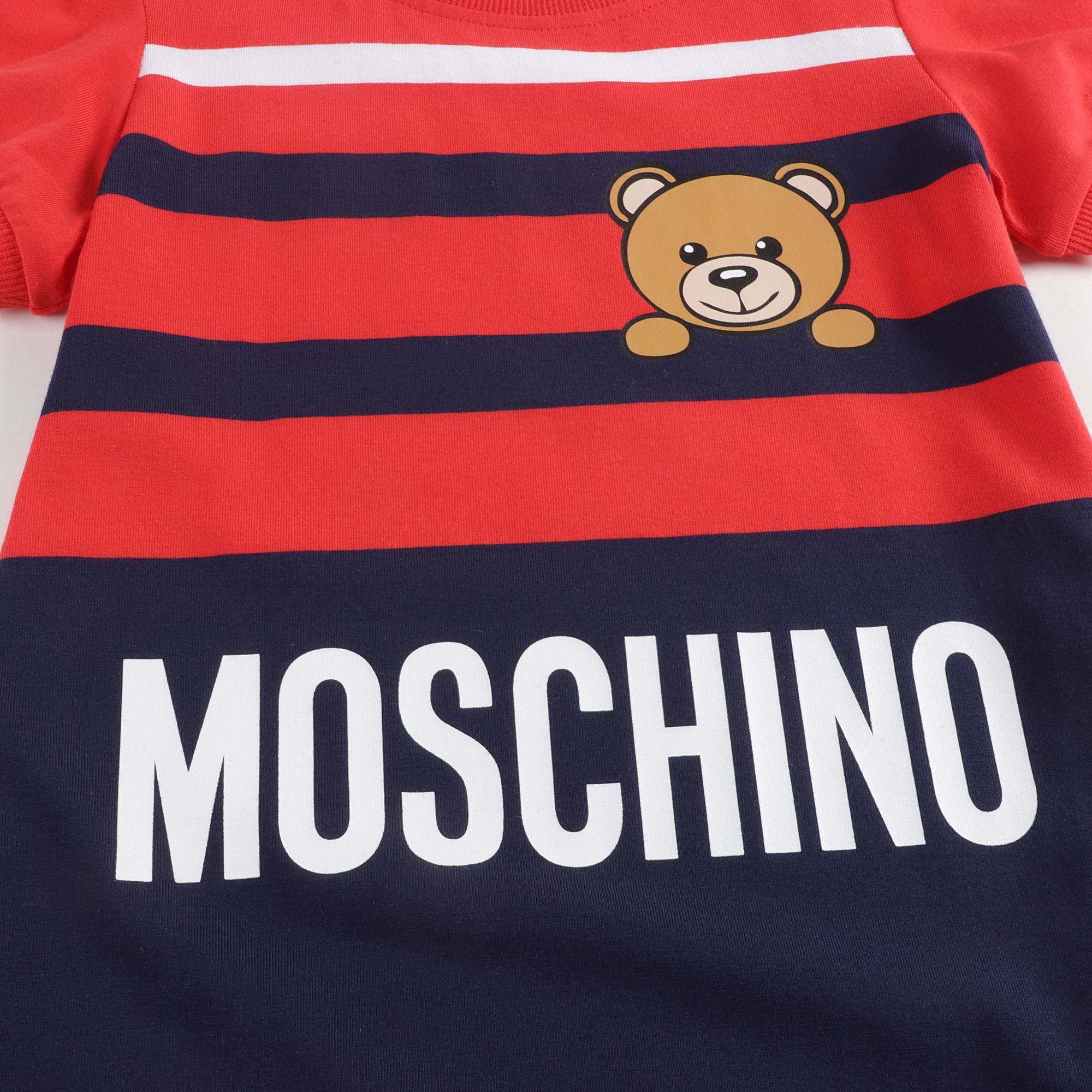 Robe en coton rouge et marine pour filles