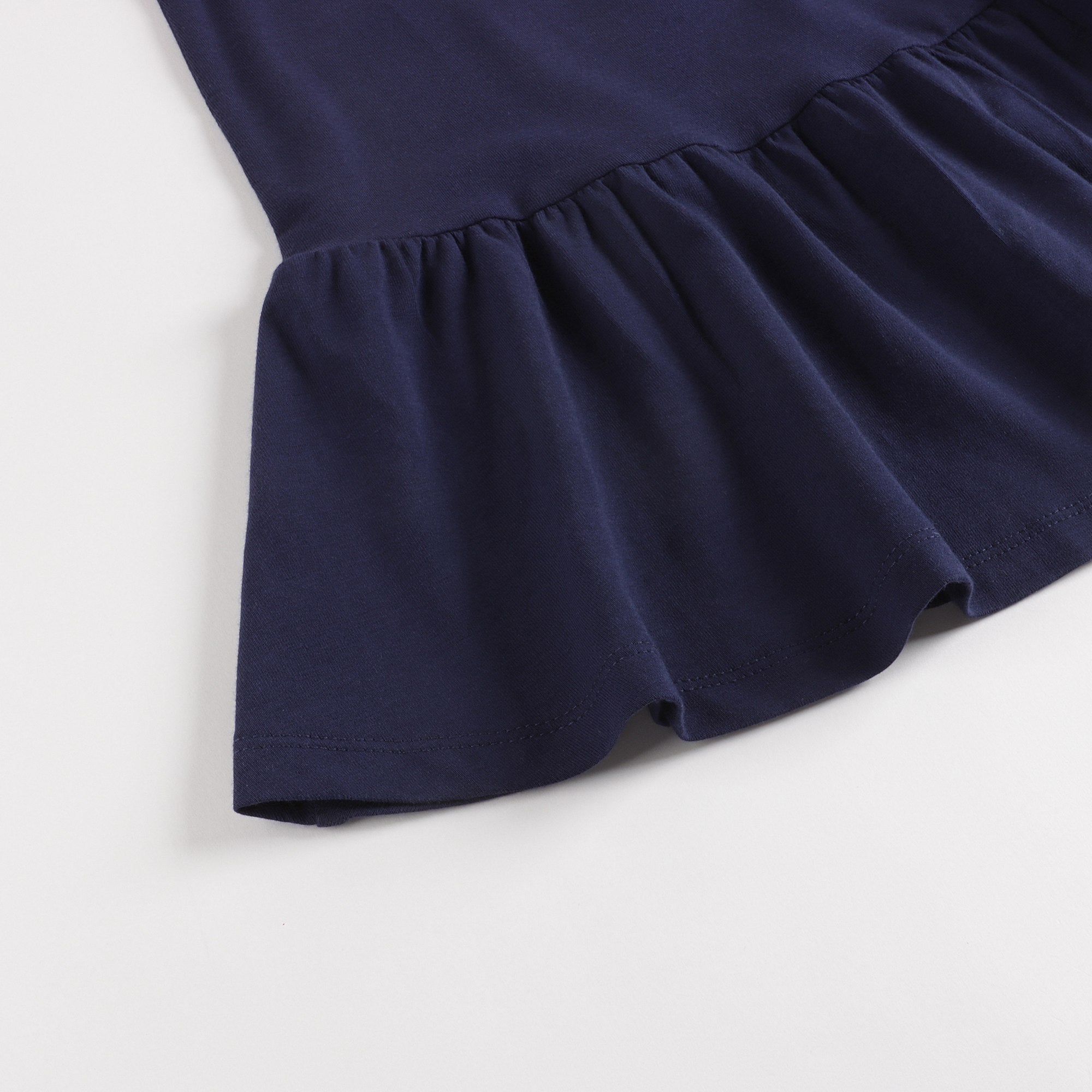 Robe en coton rouge et marine pour filles
