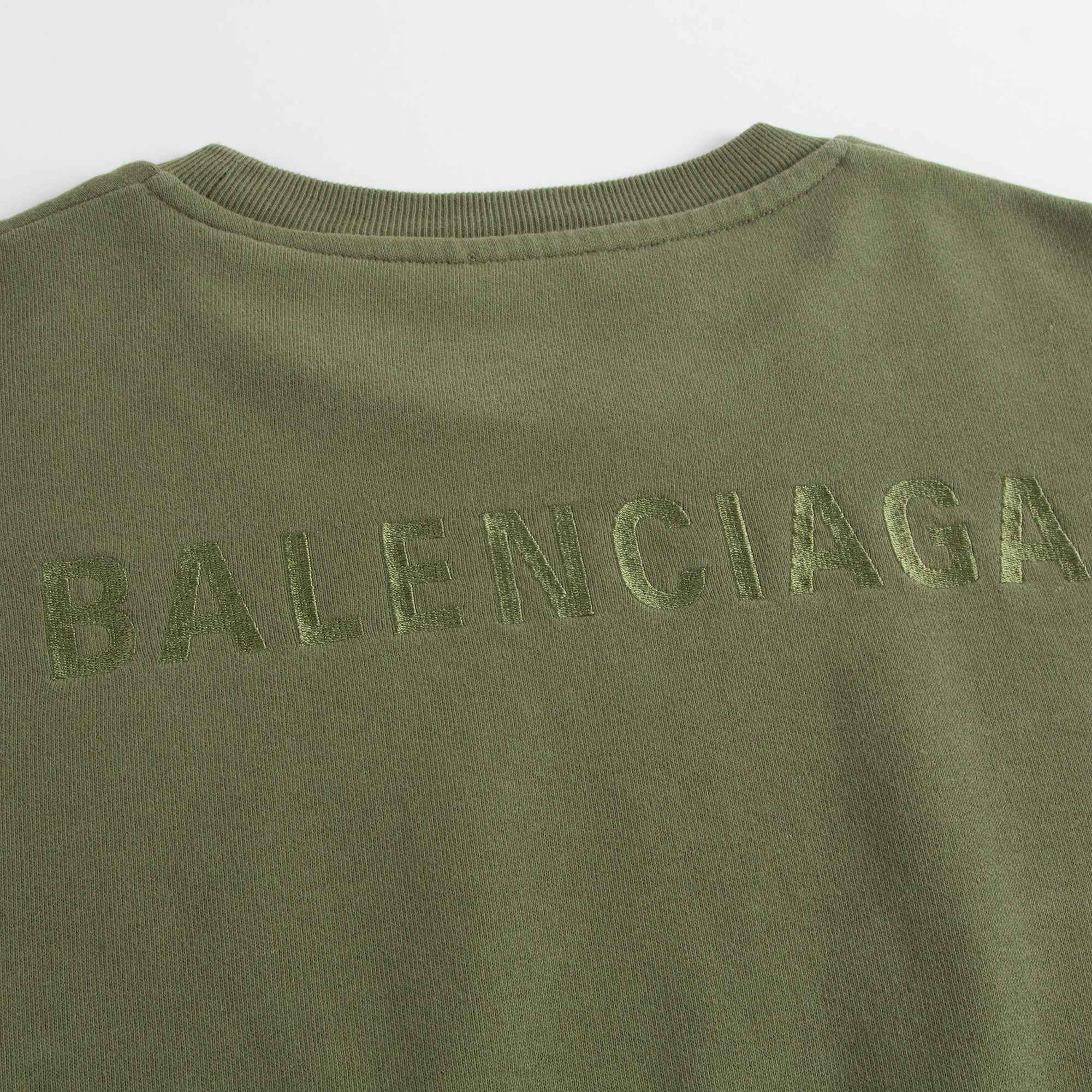 Boys & Girls Army Green Cotton Sweatshirt