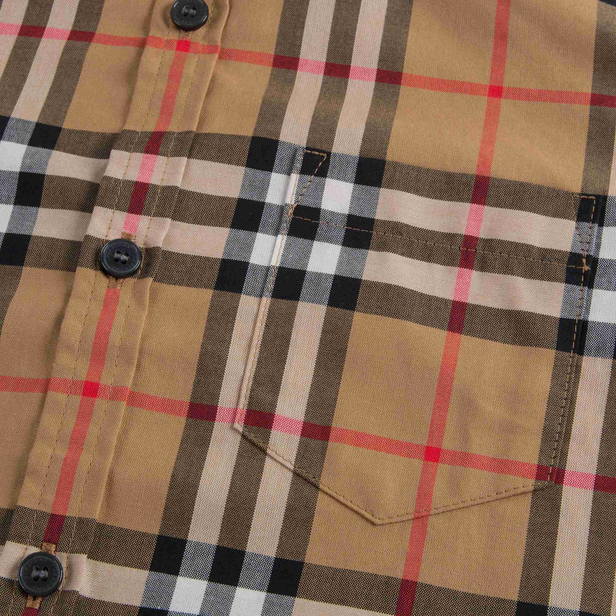 Boys Antique Yellow Check Cotton Shirt