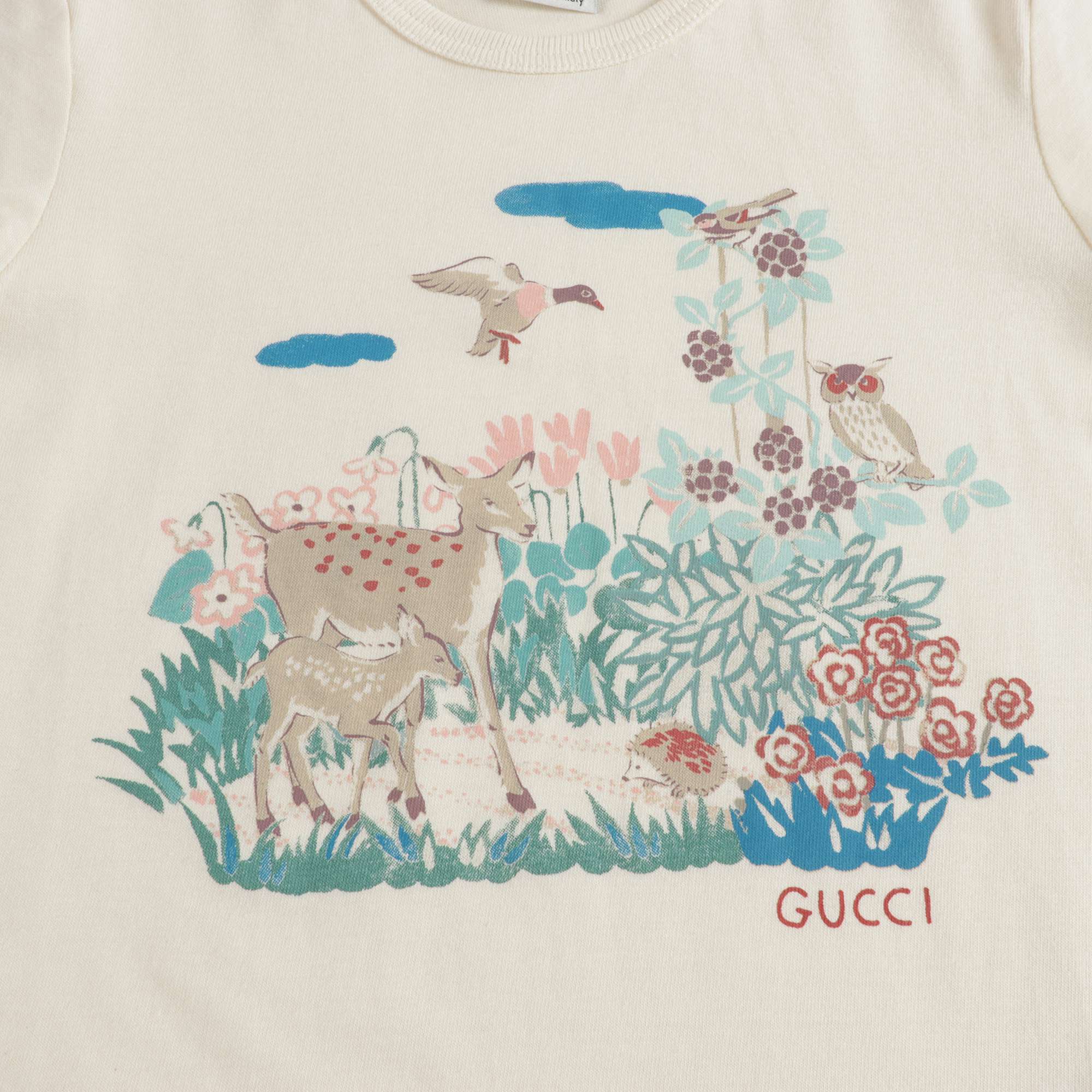 Baby Boys & Girls Off White Print T-Shirt