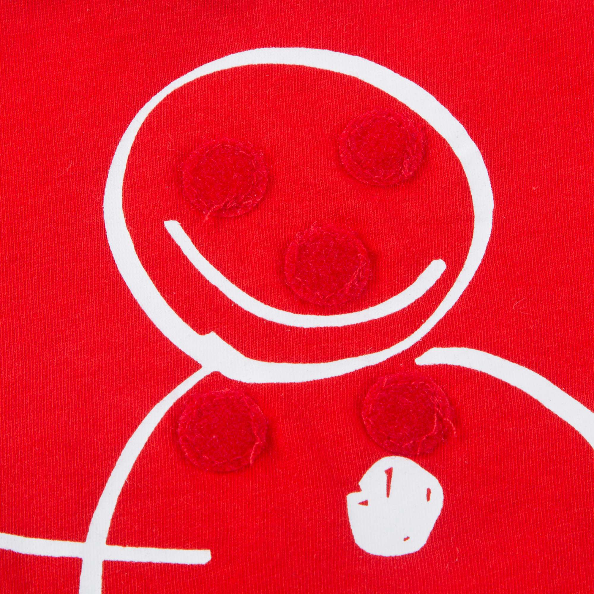 Boys Red With Patches Cotton  T-shirt