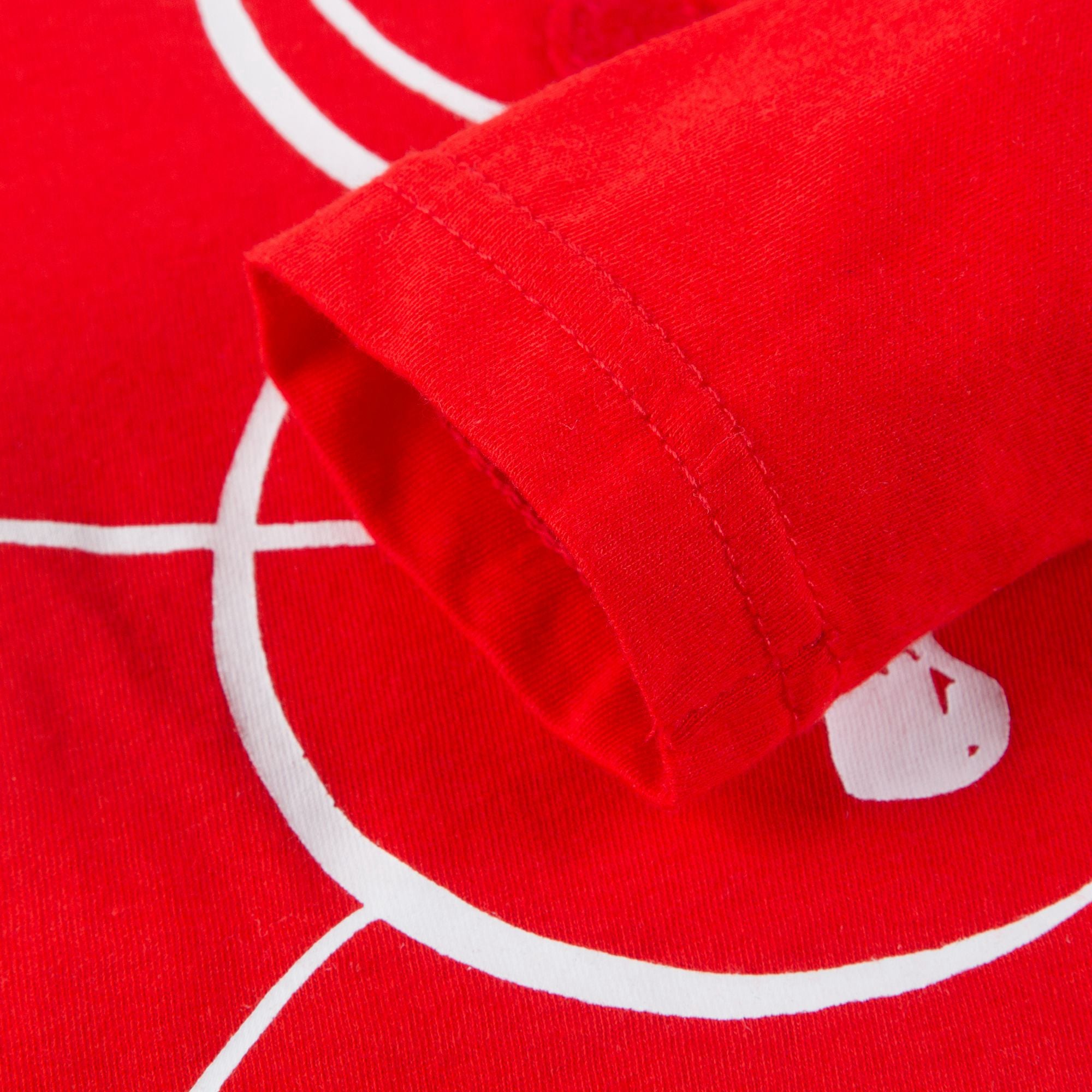 Boys Red With Patches Cotton  T-shirt