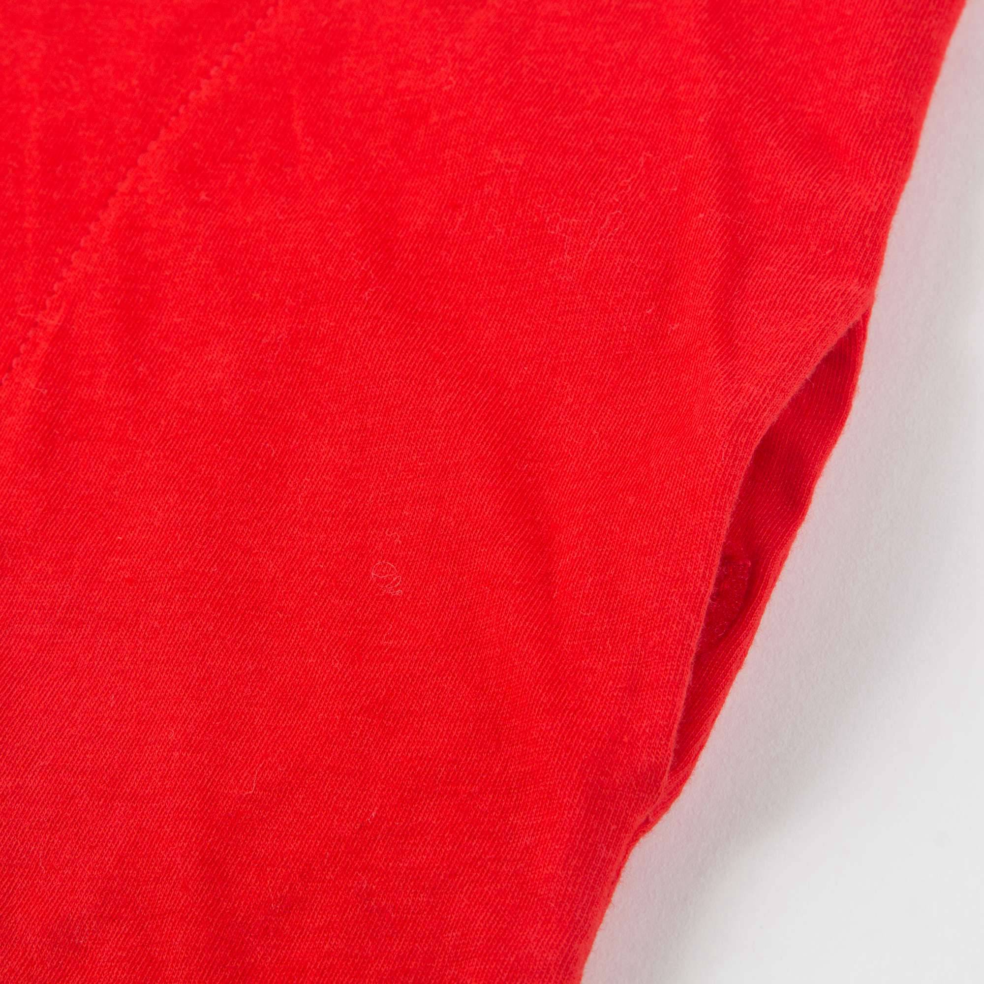 Boys Red With Patches Cotton  T-shirt