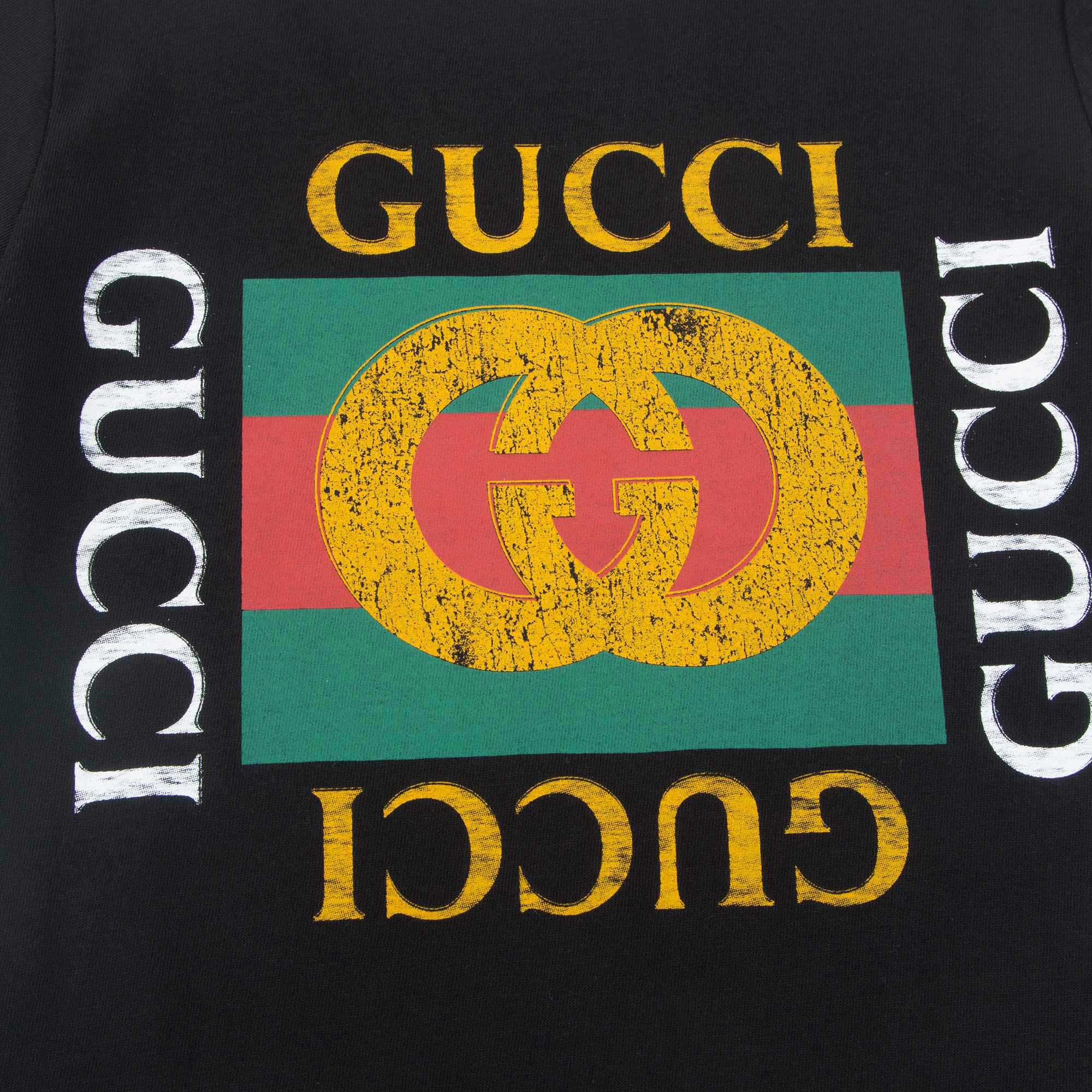 Boys Black "GG" Cotton T-shirt